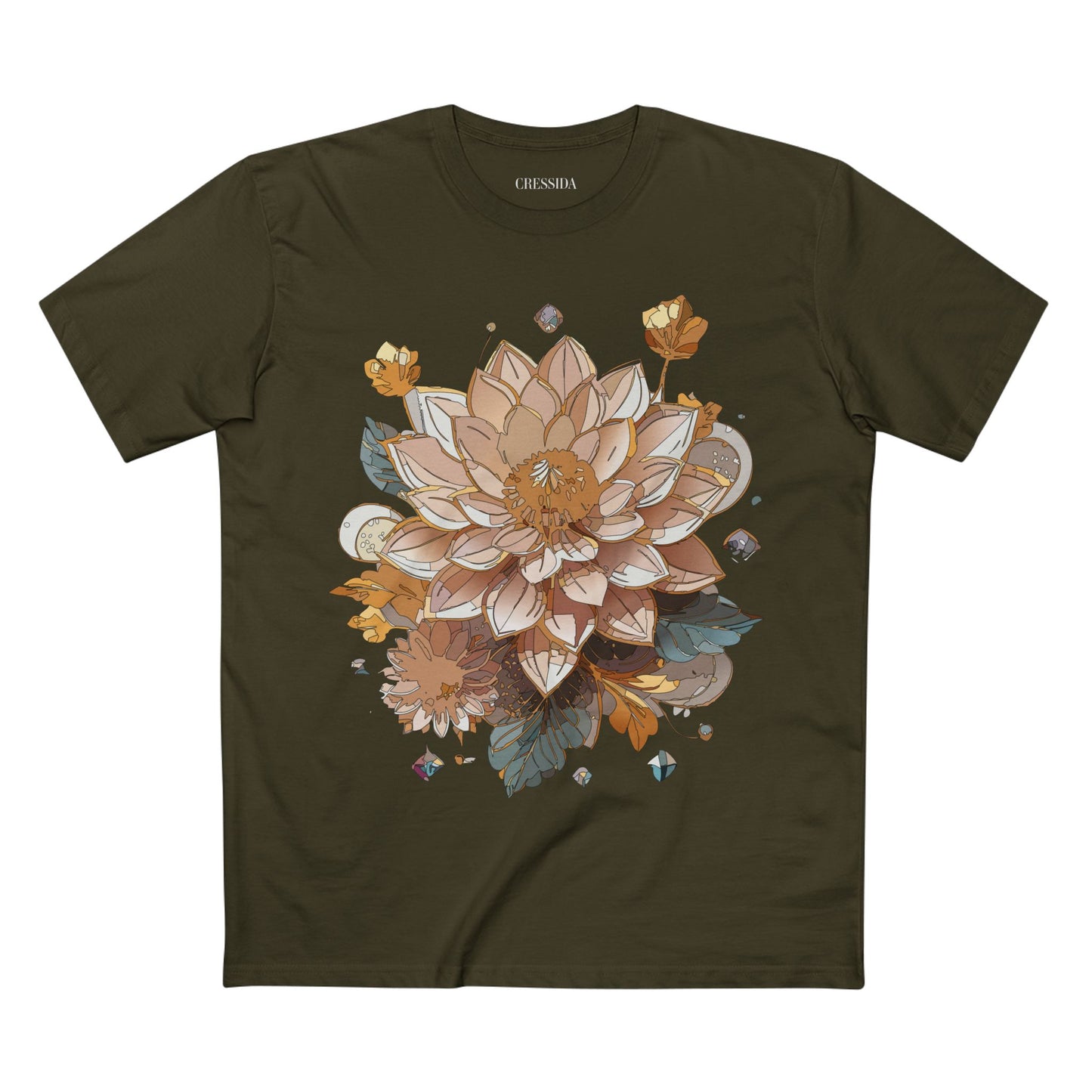 Floral Shirt, Shirt with Flower, Tee Shirt with Antique Flower