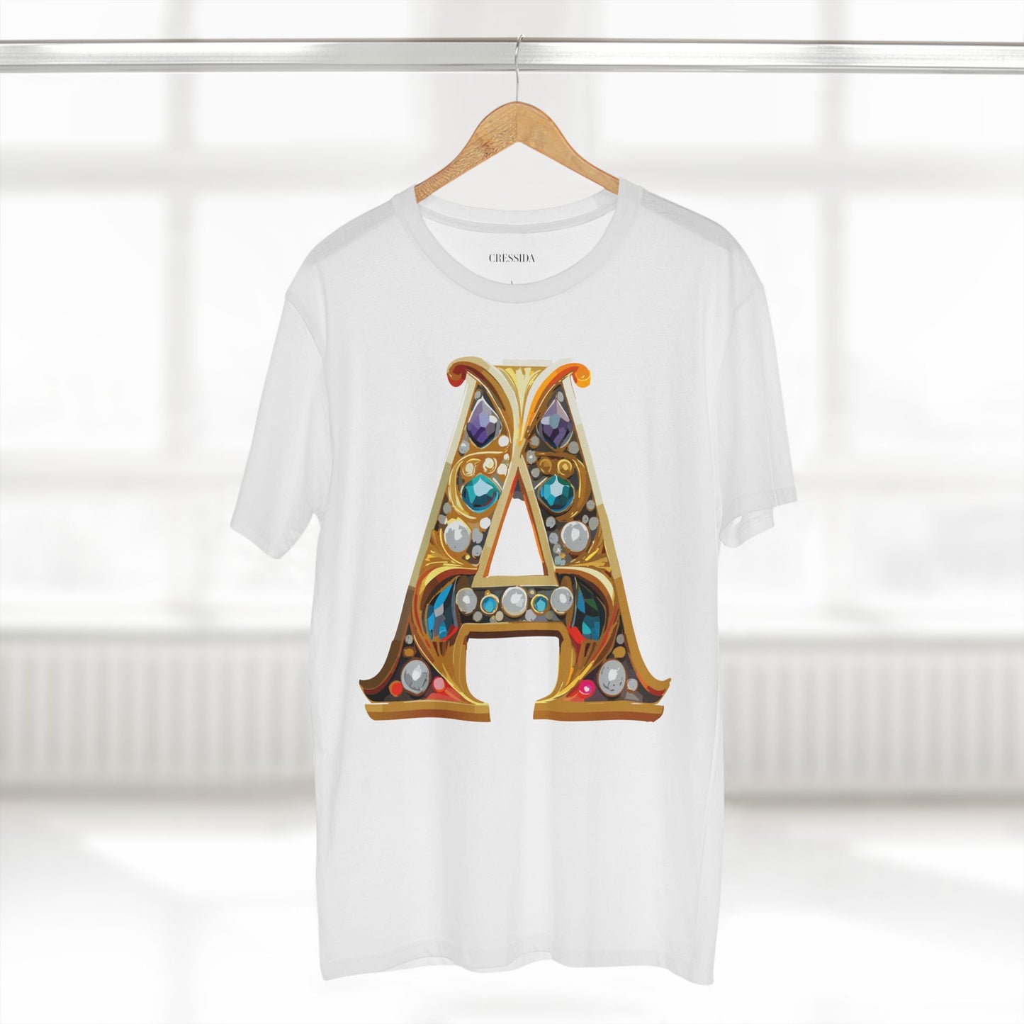 Letter Shirt, Shirt with Letters, Tee Shirt with Gold Letters