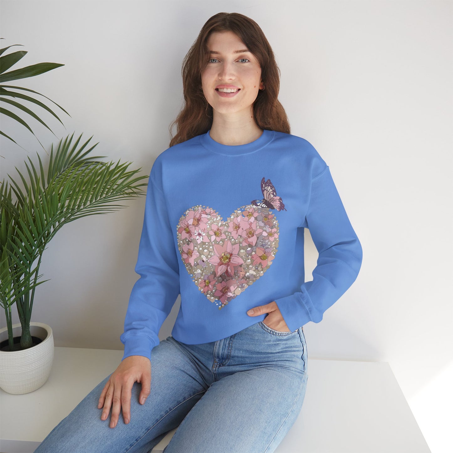 Floral Heart Sweatshirt, Floral Love Sweatshirt, Valentine's Day Sweatshirt, Heart Floral Sweatshirt