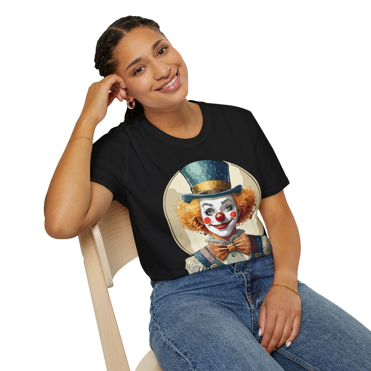 Clown Shirt, T Shirt with Clown, Funny Man Shirt, Tee Shirt with Funny Man, Circus Shirt, Shirt with Circus, Scary Man Shirt, Shirt with Scary Man