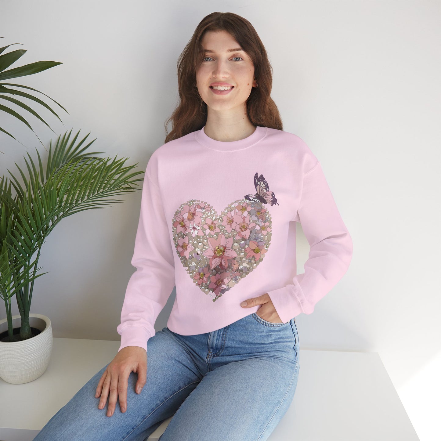 Floral Heart Sweatshirt, Floral Love Sweatshirt, Valentine's Day Sweatshirt, Heart Floral Sweatshirt