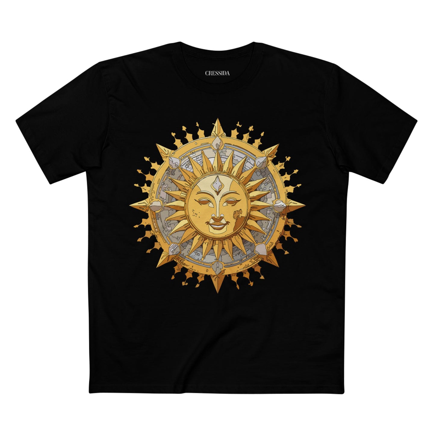 Sun Shirt, Shirt with Sun, Tee Shirt with Gold Sun