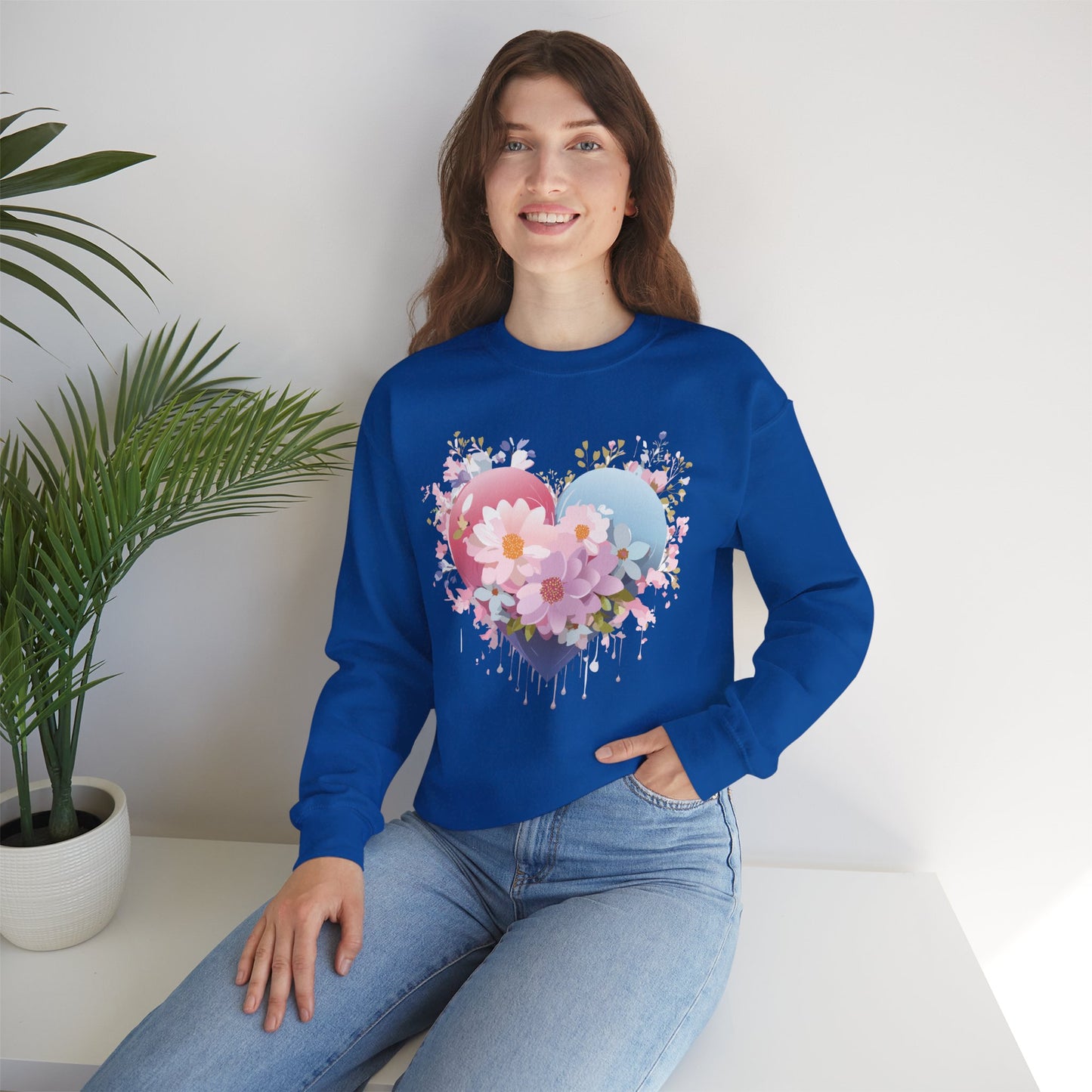 Floral Heart Sweatshirt, Floral Love Sweatshirt, Valentine's Day Sweatshirt, Heart Floral Sweatshirt