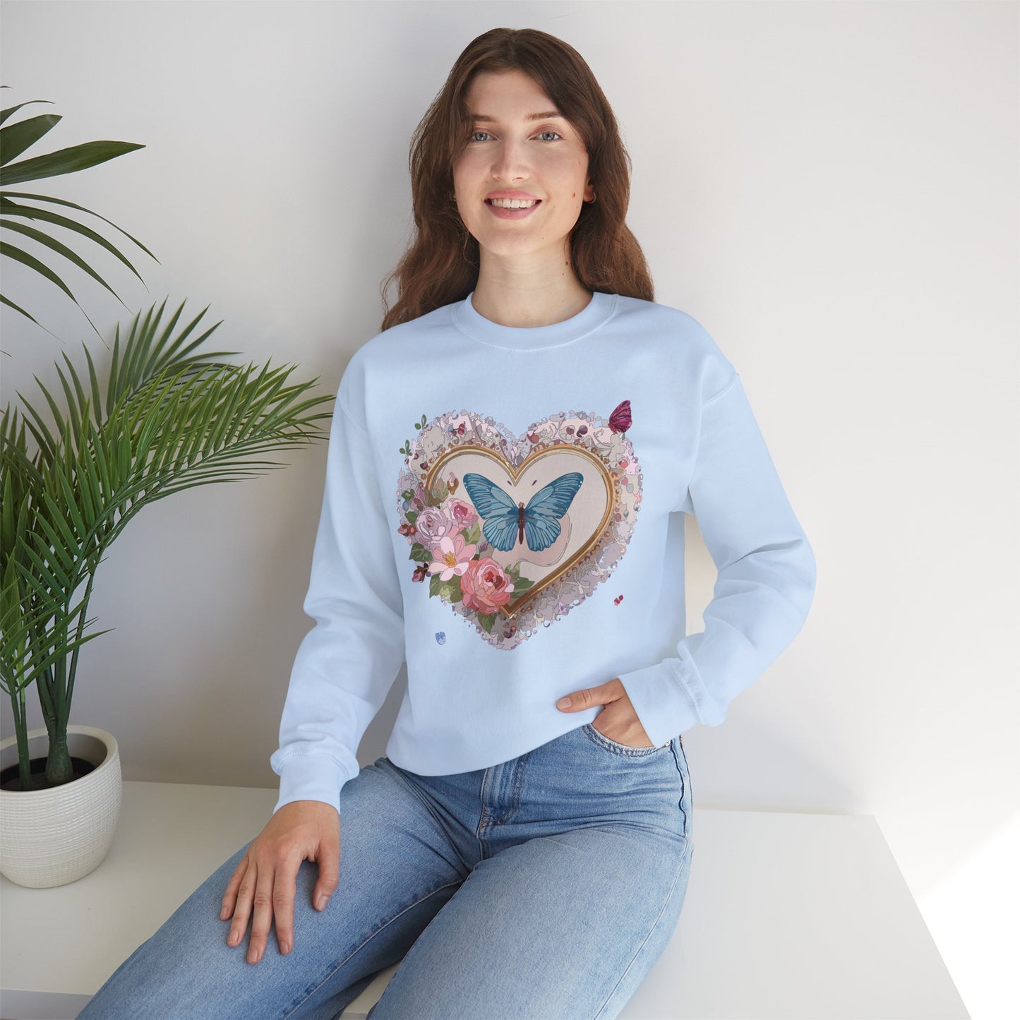 Floral Heart Sweatshirt, Floral Love Sweatshirt, Valentine's Day Sweatshirt, Heart Floral Sweatshirt
