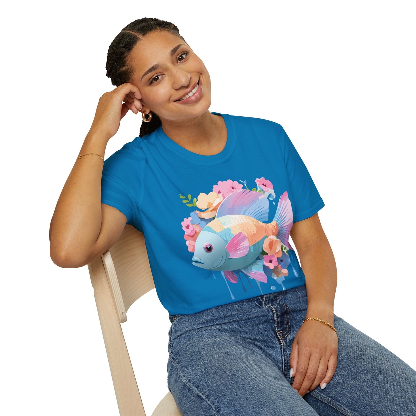 Fish Art Design Shirt, T Shirt with Fish, Graphic Shirt, Tee Shirt with Graphic Design, Shirt with Fish Graphic Art