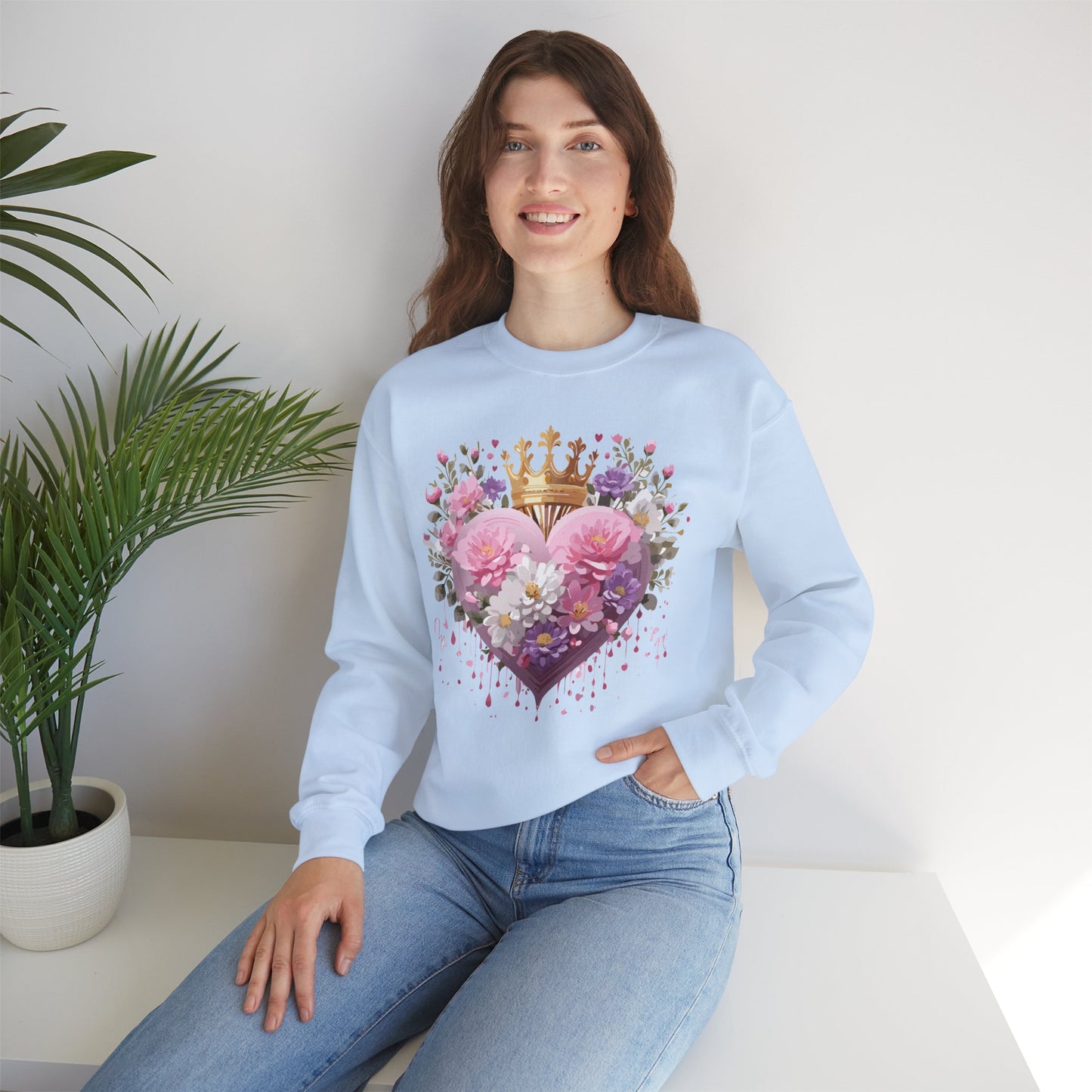 Floral Heart Sweatshirt, Floral Love Sweatshirt, Valentine's Day Sweatshirt, Heart Floral Sweatshirt