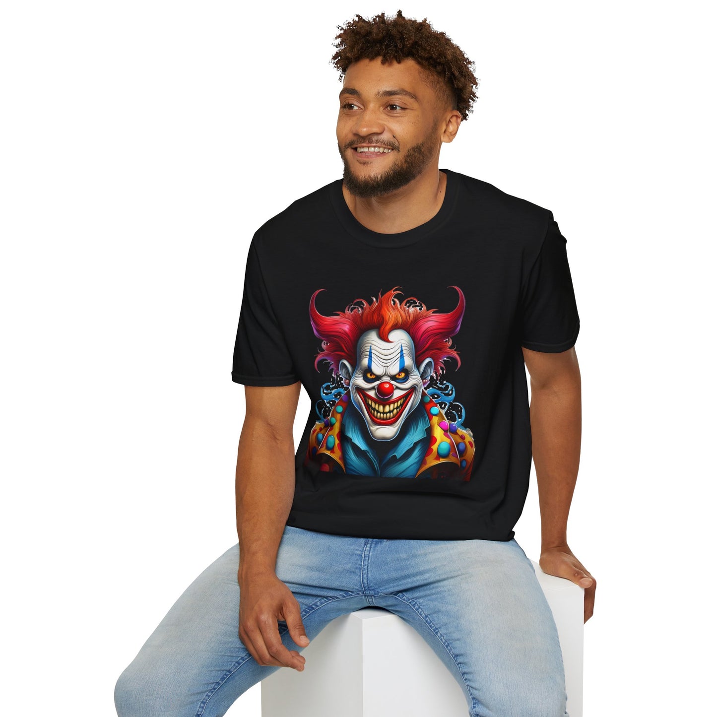 Clown Shirt, T Shirt with Clown, Funny Man Shirt, Tee Shirt with Funny Man, Circus Shirt, Shirt with Circus, Scary Man Shirt, Shirt with Scary Man