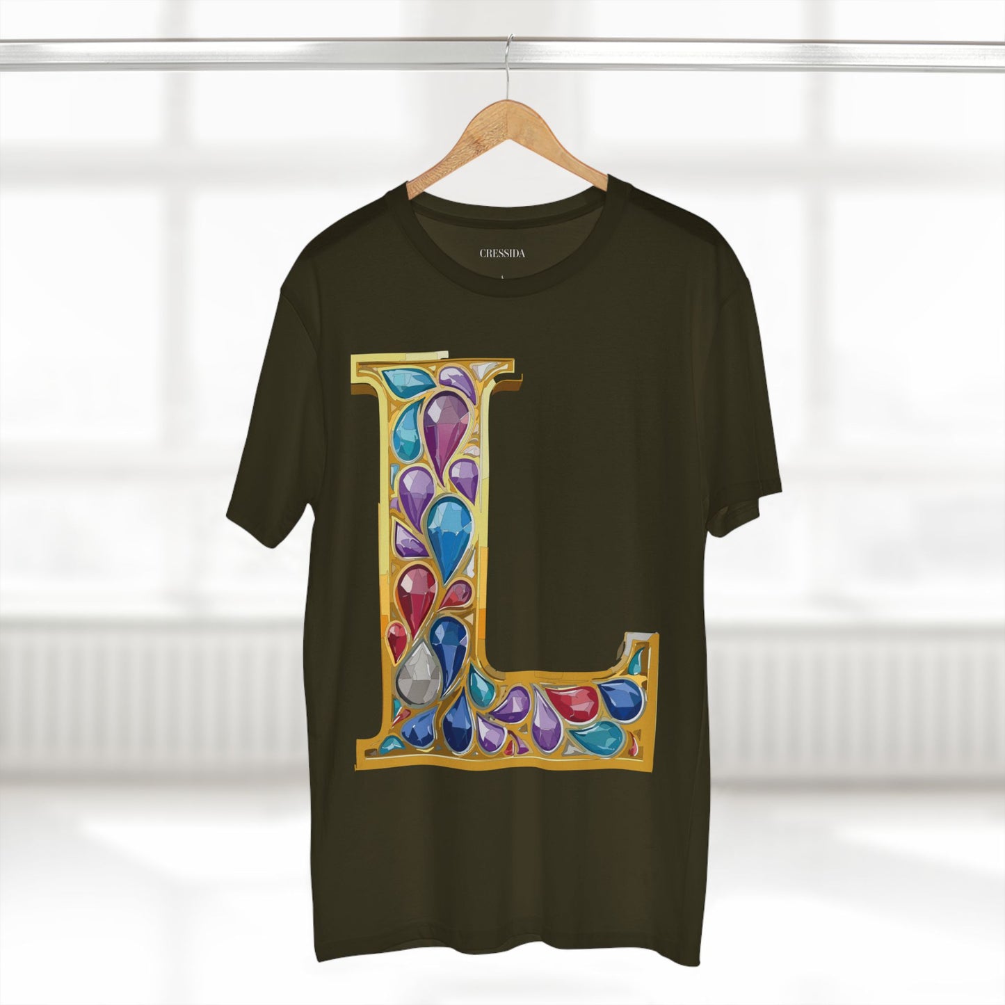 Letter Shirt, Shirt with Letters, Tee Shirt with Gold Letters