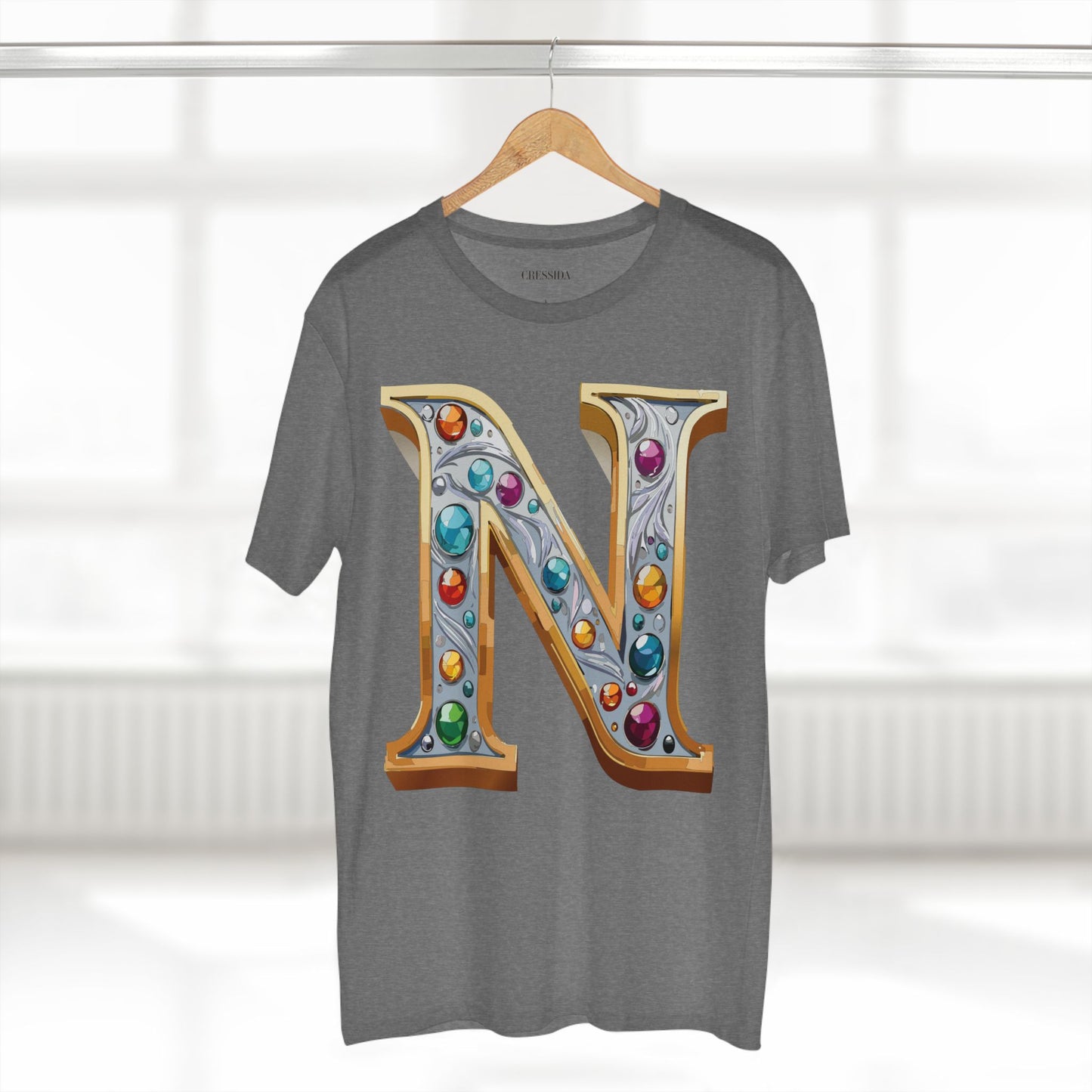 Letter Shirt, Shirt with Letters, Tee Shirt with Gold Letters