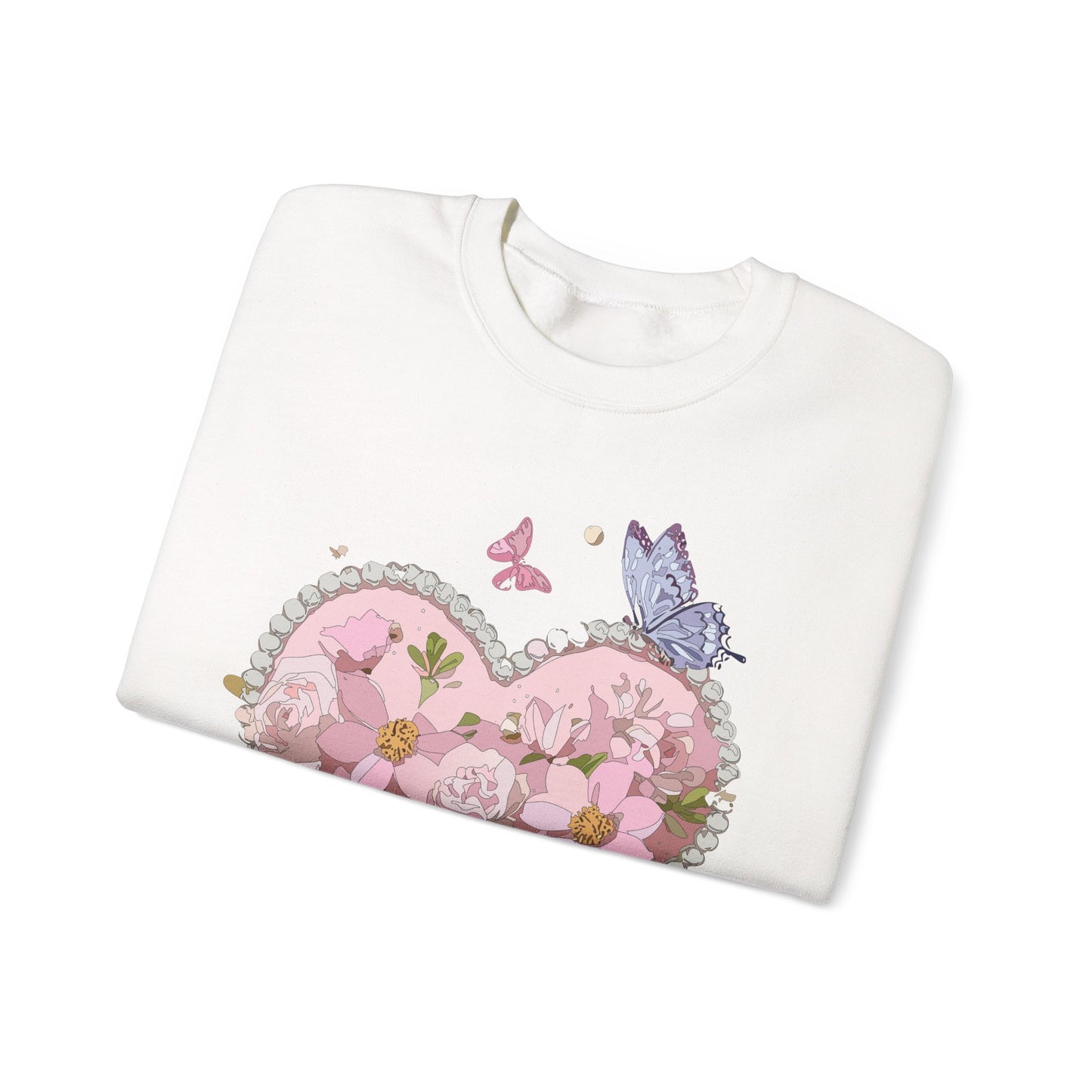 Floral Heart Sweatshirt, Floral Love Sweatshirt, Valentine's Day Sweatshirt, Heart Floral Sweatshirt