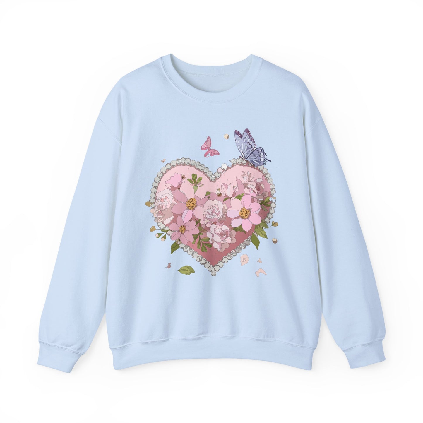 Floral Heart Sweatshirt, Floral Love Sweatshirt, Valentine's Day Sweatshirt, Heart Floral Sweatshirt