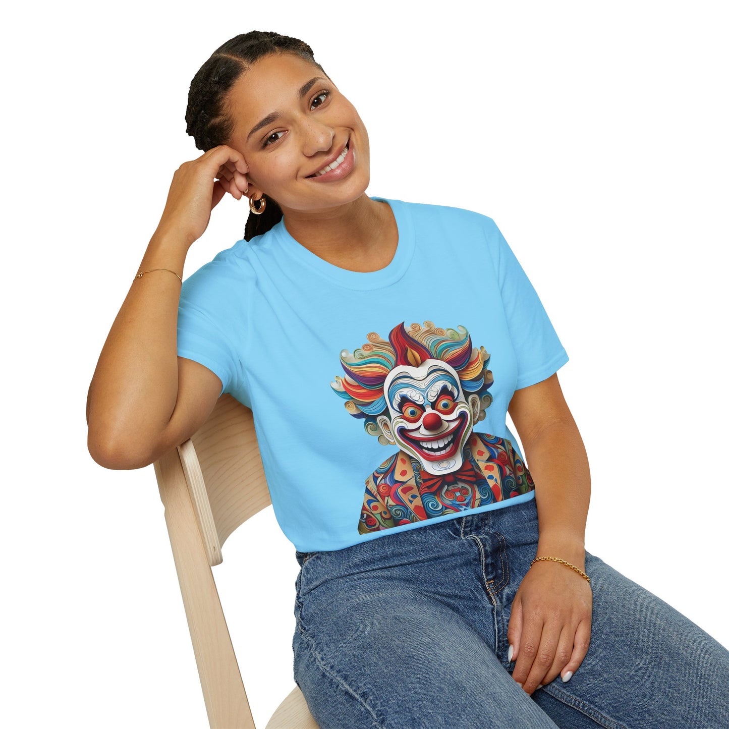 Clown Shirt, T Shirt with Clown, Funny Man Shirt, Tee Shirt with Funny Man, Circus Shirt, Shirt with Circus, Scary Man Shirt, Shirt with Scary Man