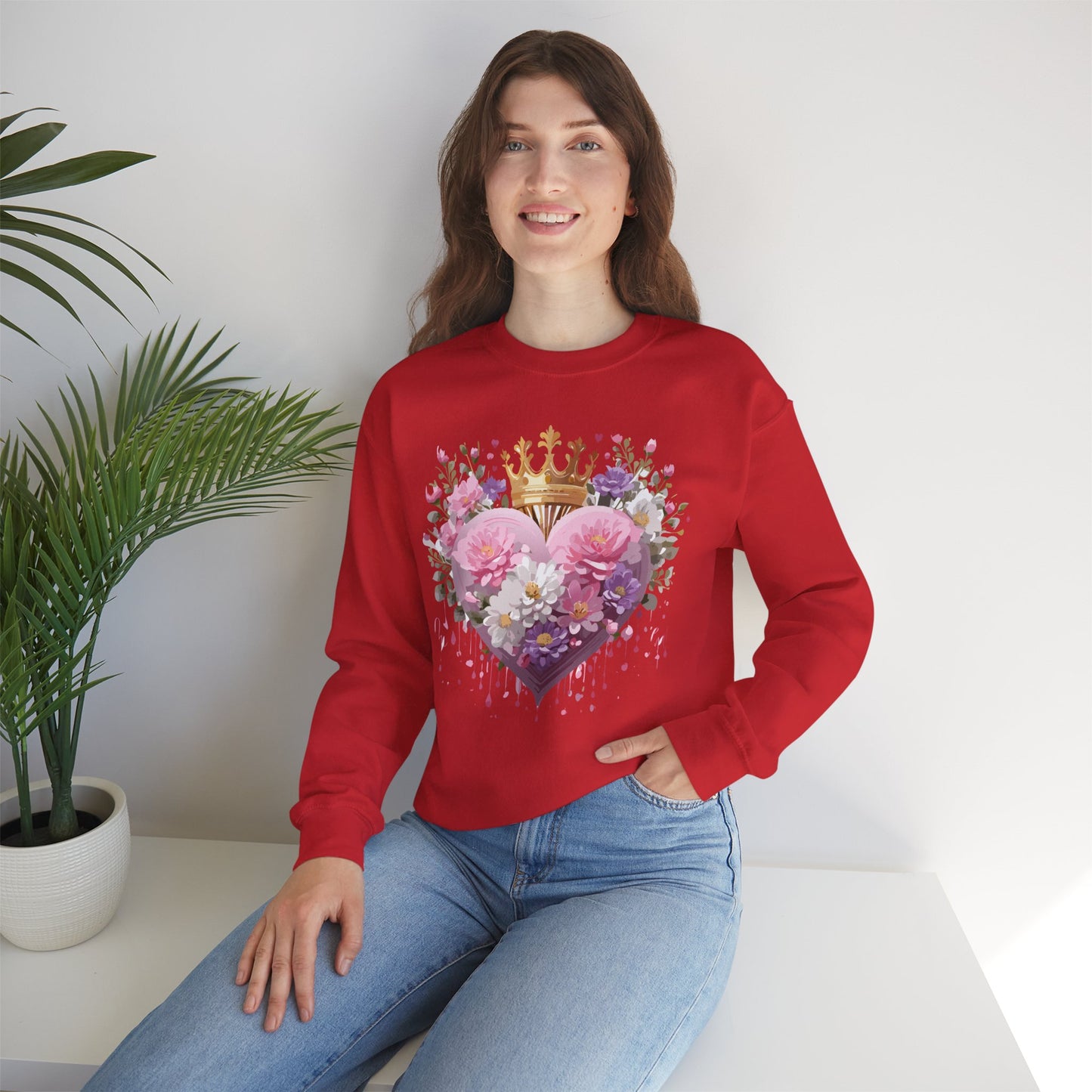 Floral Heart Sweatshirt, Floral Love Sweatshirt, Valentine's Day Sweatshirt, Heart Floral Sweatshirt