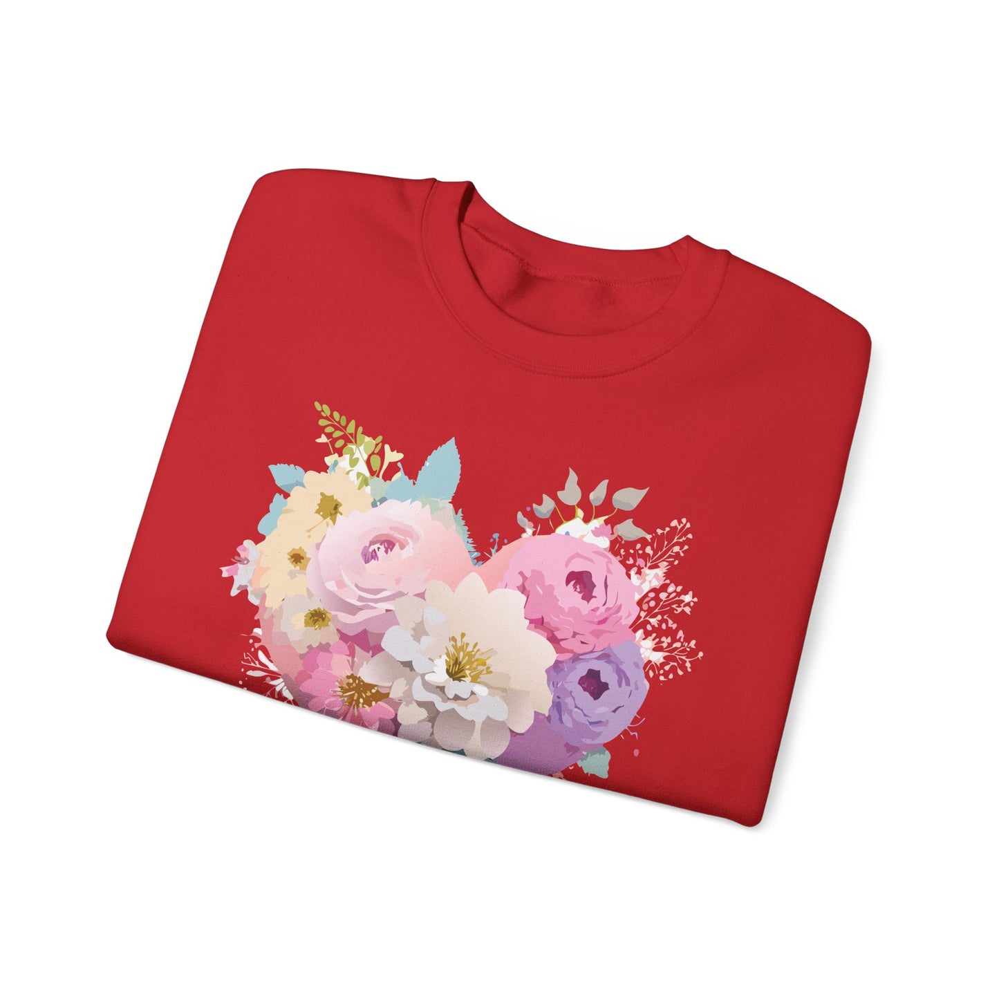 Floral Heart Sweatshirt, Floral Love Sweatshirt, Valentine's Day Sweatshirt, Heart Floral Sweatshirt