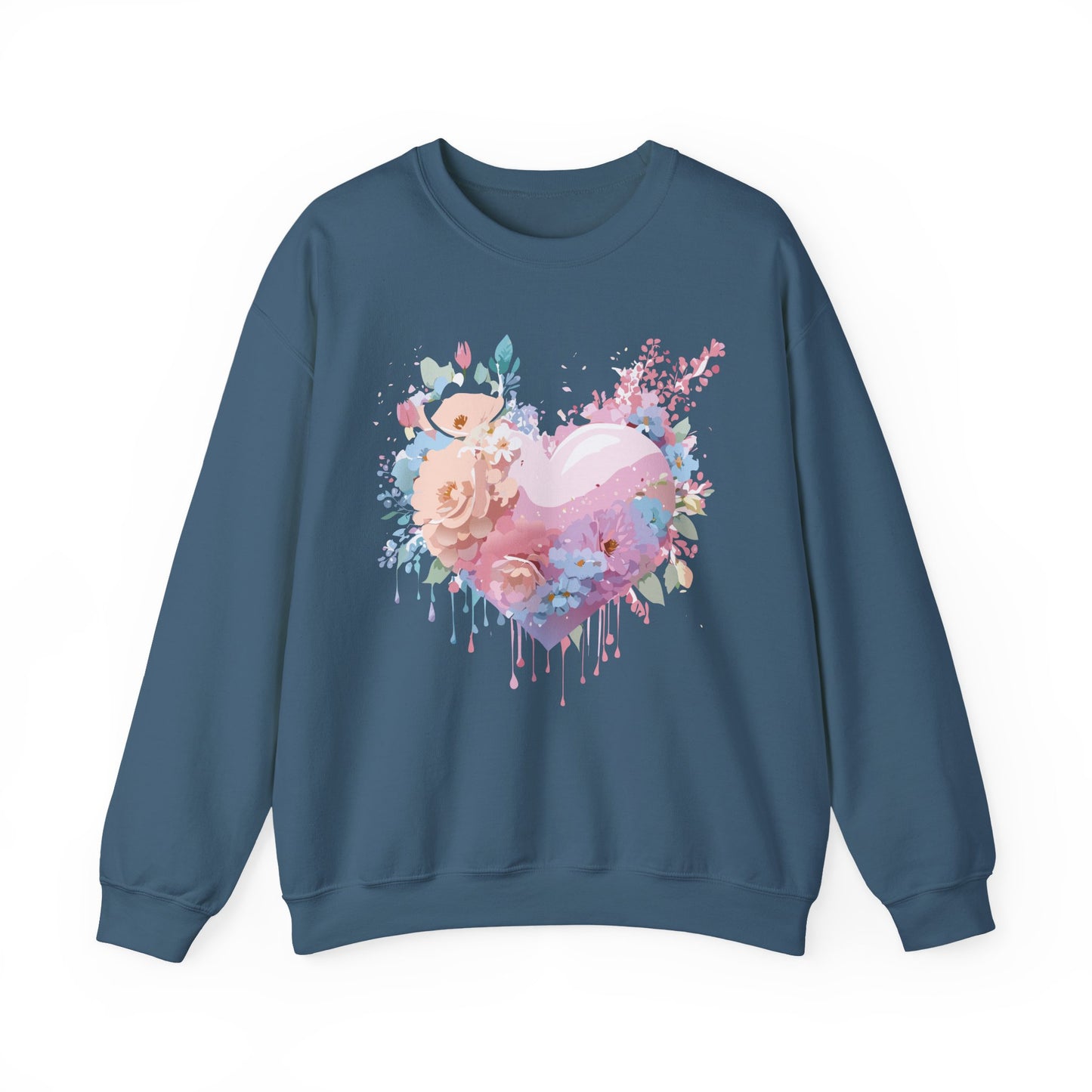Floral Heart Sweatshirt, Floral Love Sweatshirt, Valentine's Day Sweatshirt, Heart Floral Sweatshirt