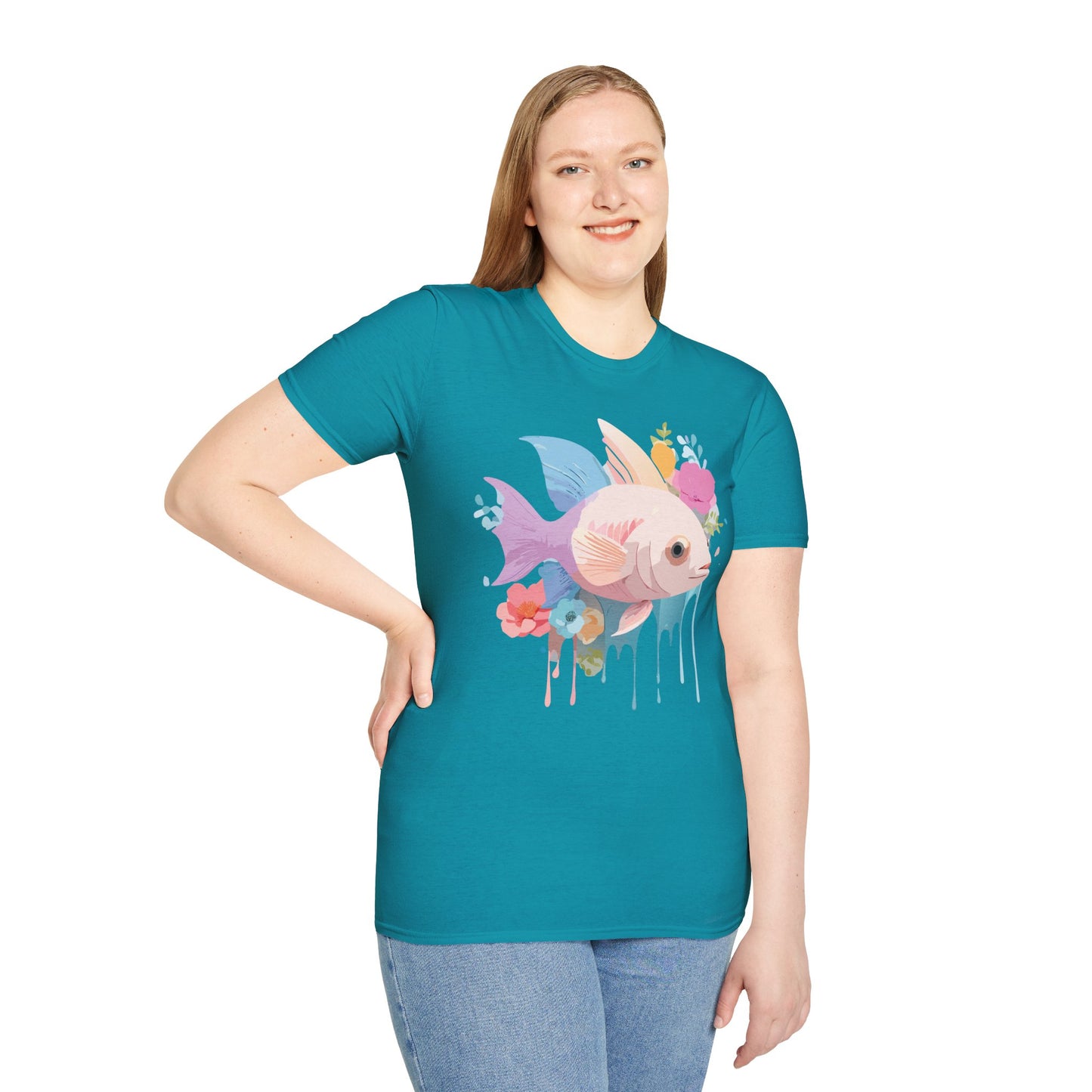 Fish Art Design Shirt, T Shirt with Fish, Graphic Shirt, Tee Shirt with Graphic Design, Shirt with Fish Graphic Art