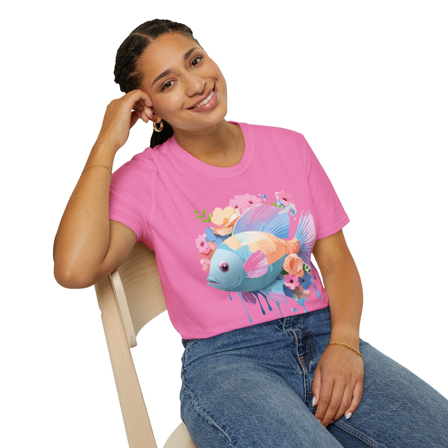 Fish Art Design Shirt, T Shirt with Fish, Graphic Shirt, Tee Shirt with Graphic Design, Shirt with Fish Graphic Art
