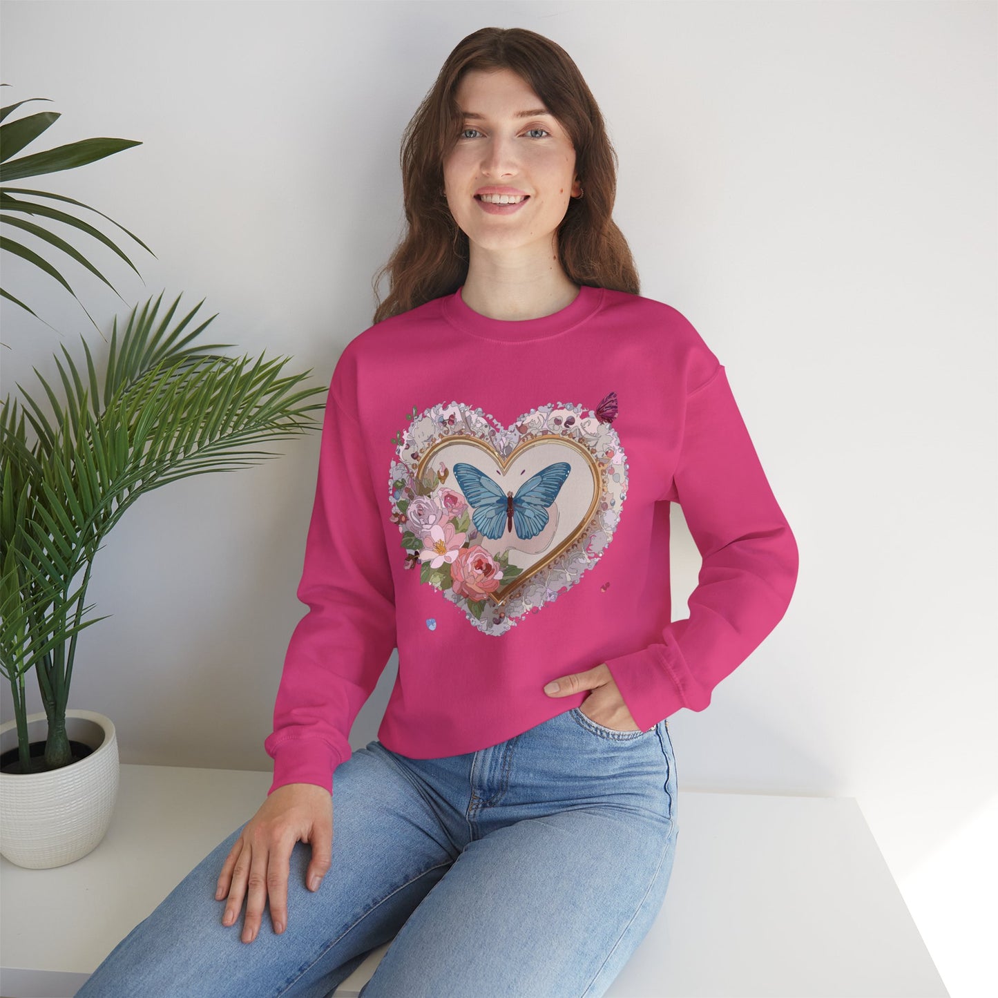 Floral Heart Sweatshirt, Floral Love Sweatshirt, Valentine's Day Sweatshirt, Heart Floral Sweatshirt