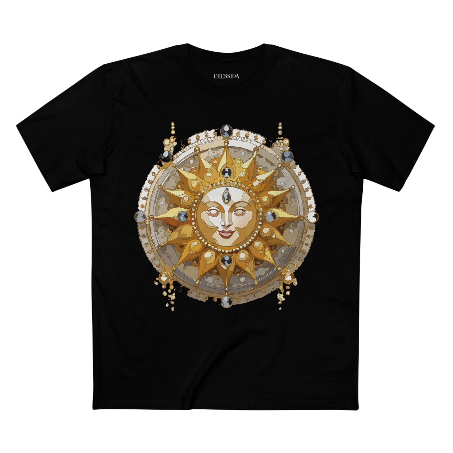 Sun Shirt, Shirt with Sun, Tee Shirt with Gold Sun