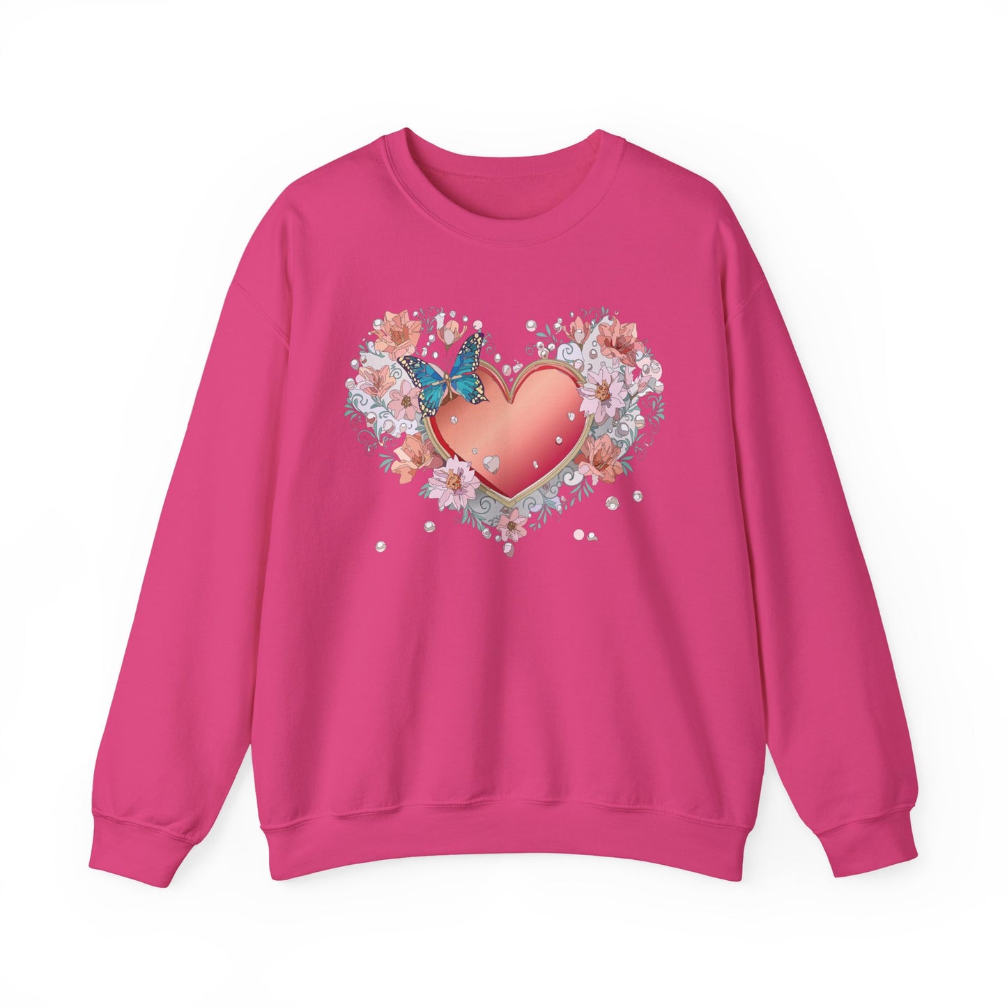 Floral Heart Sweatshirt, Floral Love Sweatshirt, Valentine's Day Sweatshirt, Heart Floral Sweatshirt