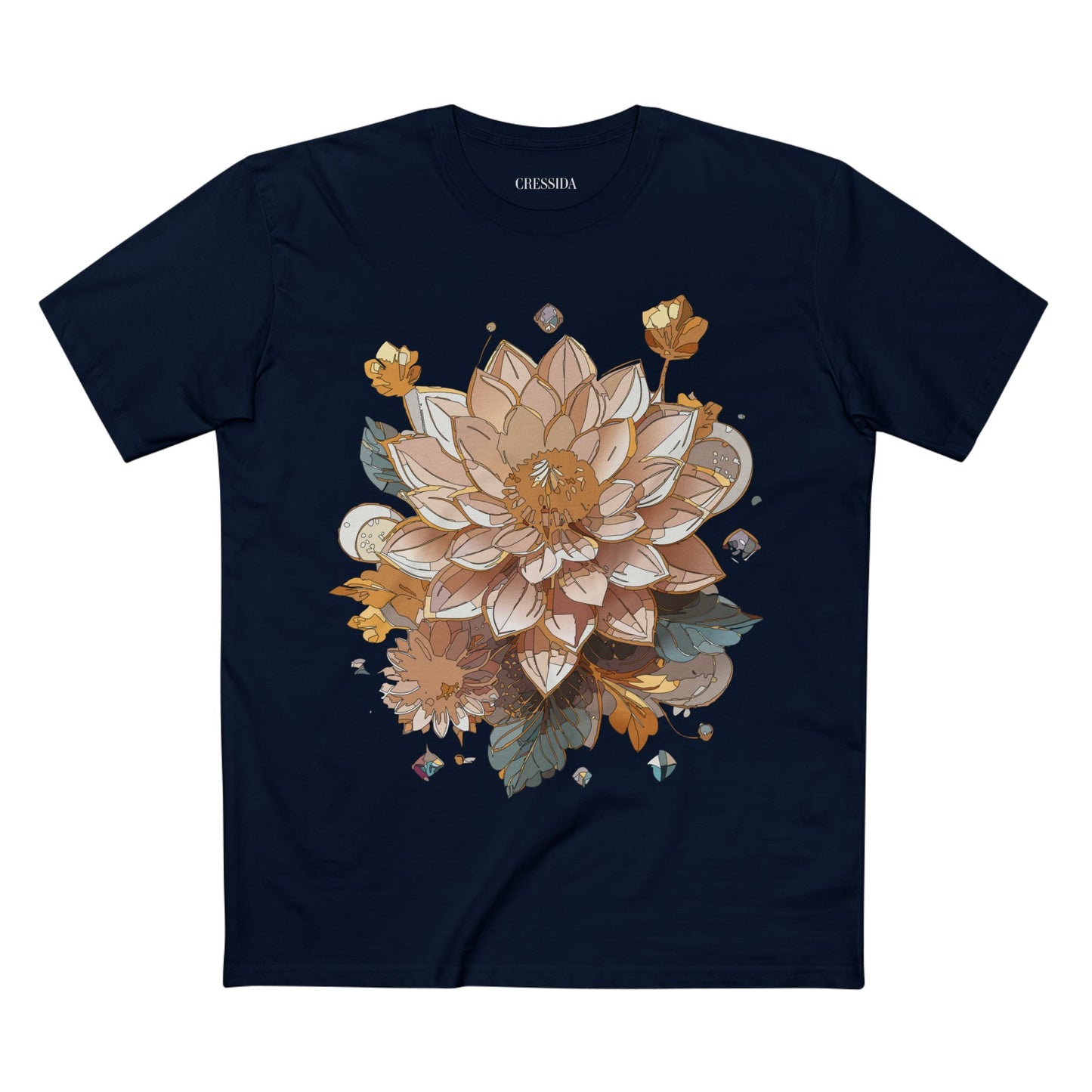Floral Shirt, Shirt with Flower, Tee Shirt with Antique Flower