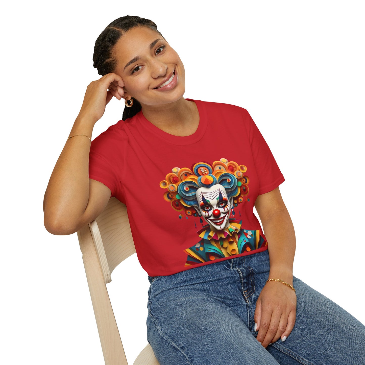 Clown Shirt, T Shirt with Clown, Funny Man Shirt, Tee Shirt with Funny Man, Circus Shirt, Shirt with Circus, Scary Man Shirt, Shirt with Scary Man