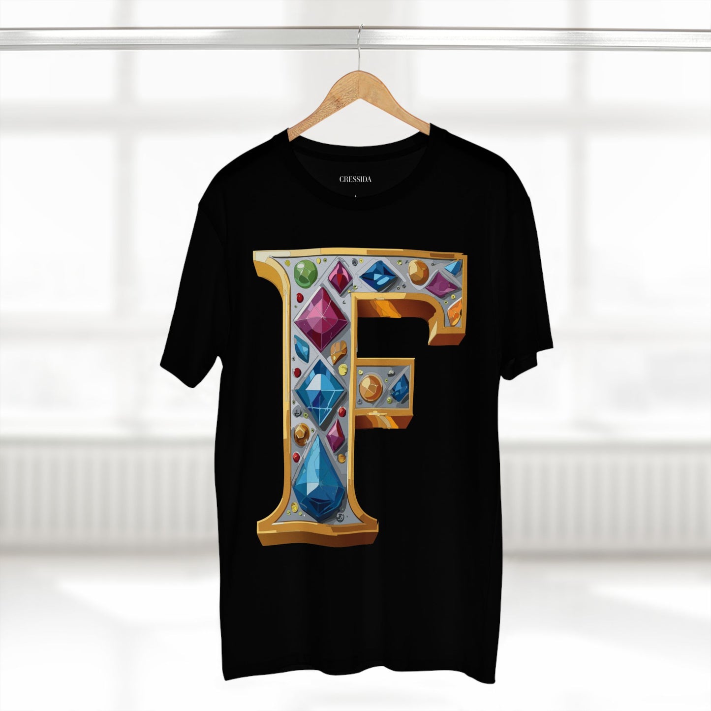 Letter Shirt, Shirt with Letters, Tee Shirt with Gold Letters