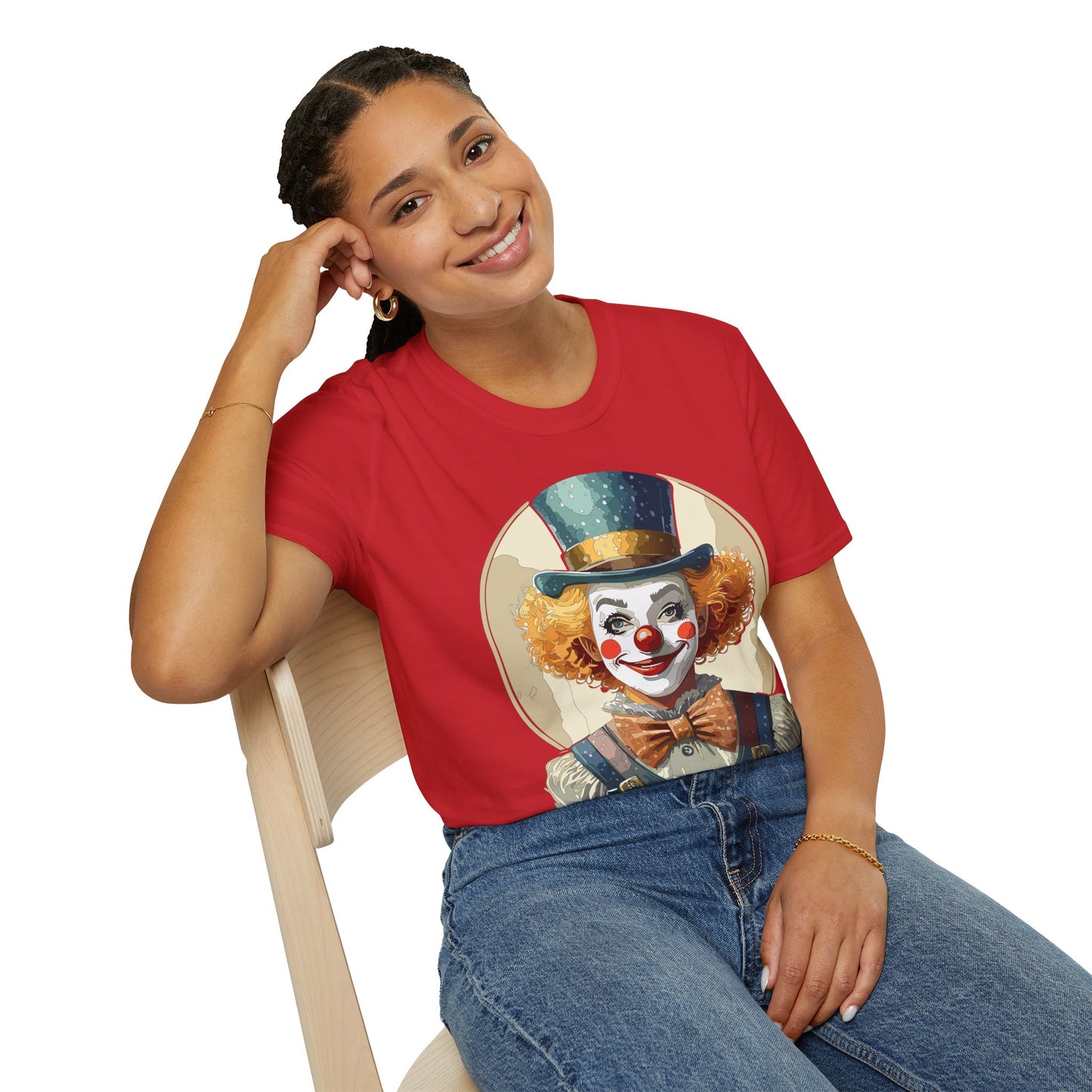 Clown Shirt, T Shirt with Clown, Funny Man Shirt, Tee Shirt with Funny Man, Circus Shirt, Shirt with Circus, Scary Man Shirt, Shirt with Scary Man