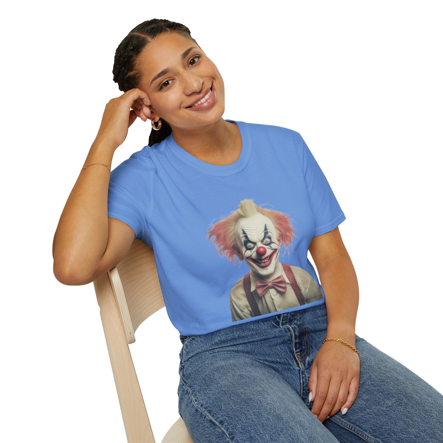 Clown Shirt, T Shirt with Clown, Funny Man Shirt, Tee Shirt with Funny Man, Circus Shirt, Shirt with Circus, Scary Man Shirt, Shirt with Scary Man