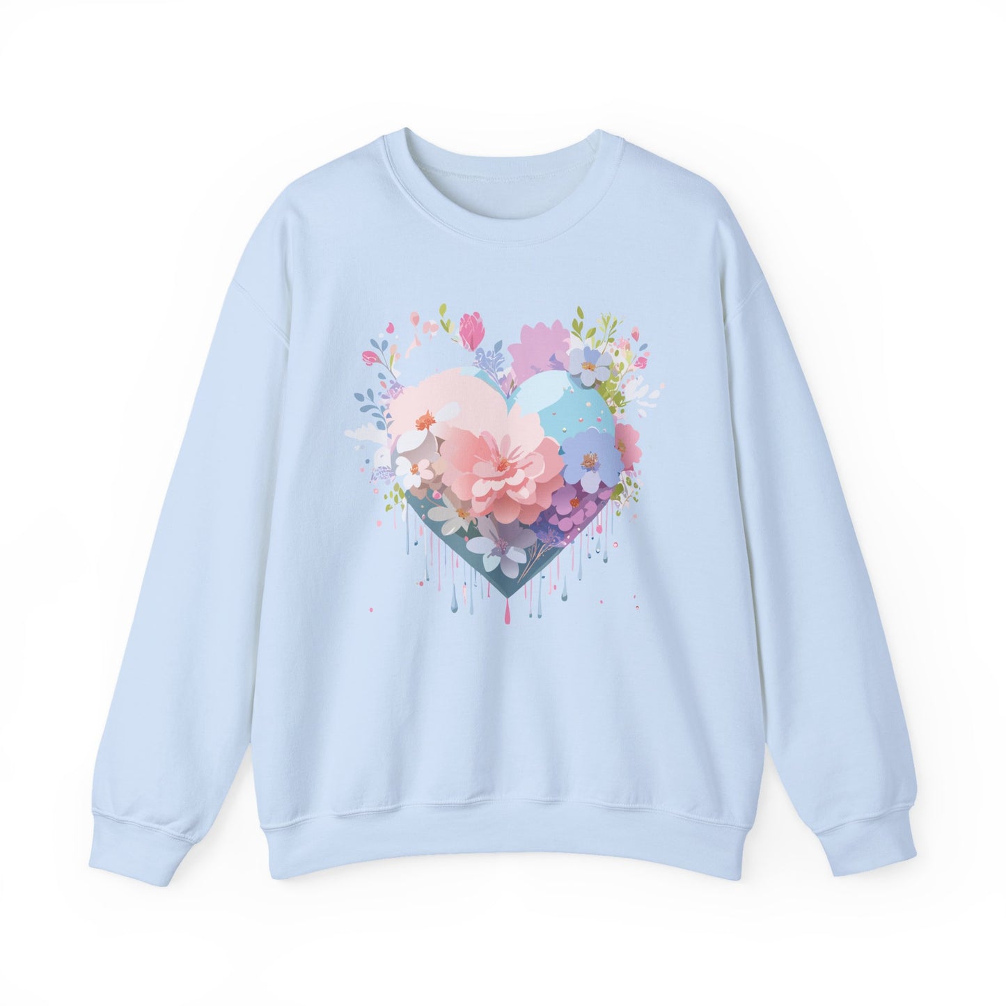 Floral Heart Sweatshirt, Floral Love Sweatshirt, Valentine's Day Sweatshirt, Heart Floral Sweatshirt