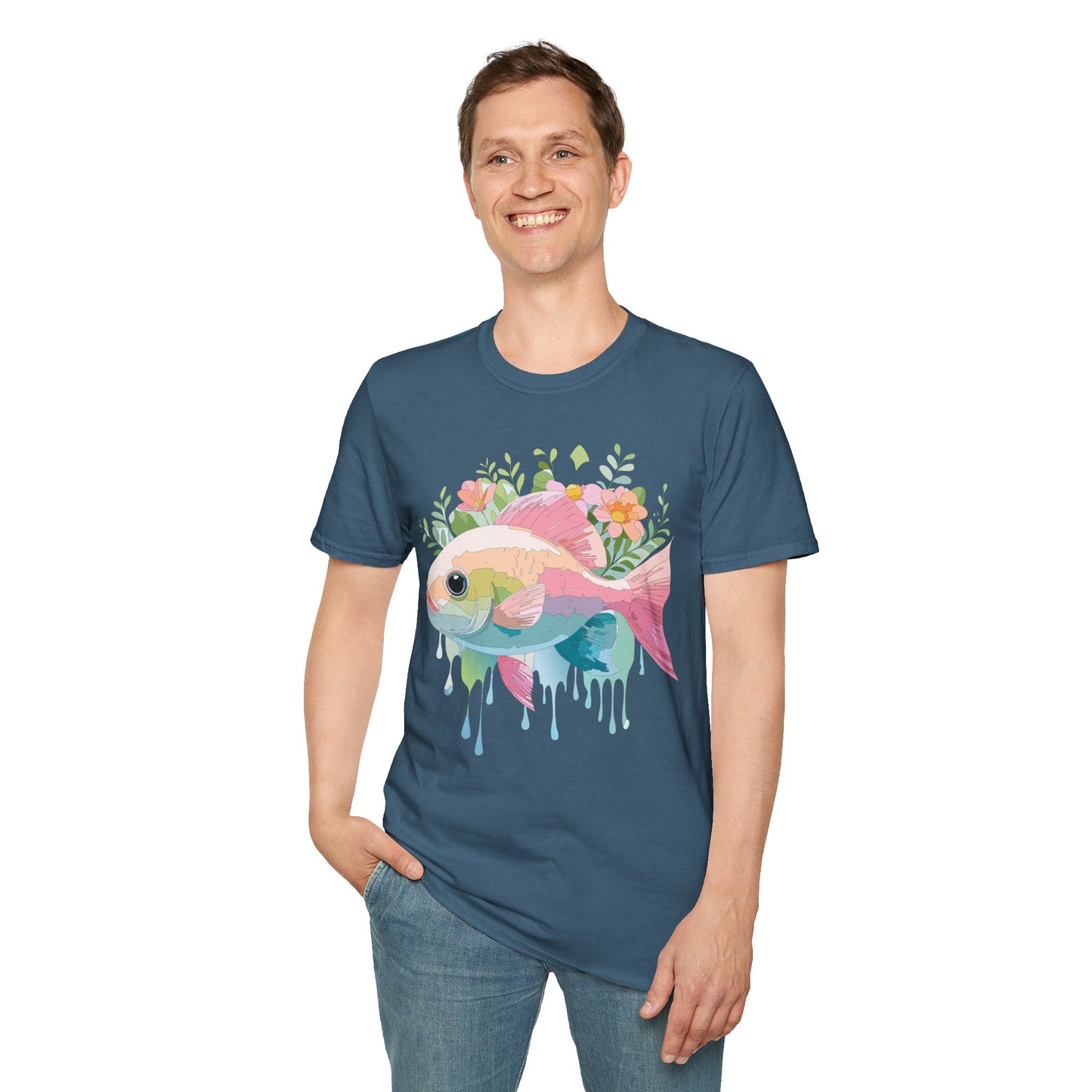 Fish Art Design Shirt, T Shirt with Fish, Graphic Shirt, Tee Shirt with Graphic Design, Shirt with Fish Graphic Art