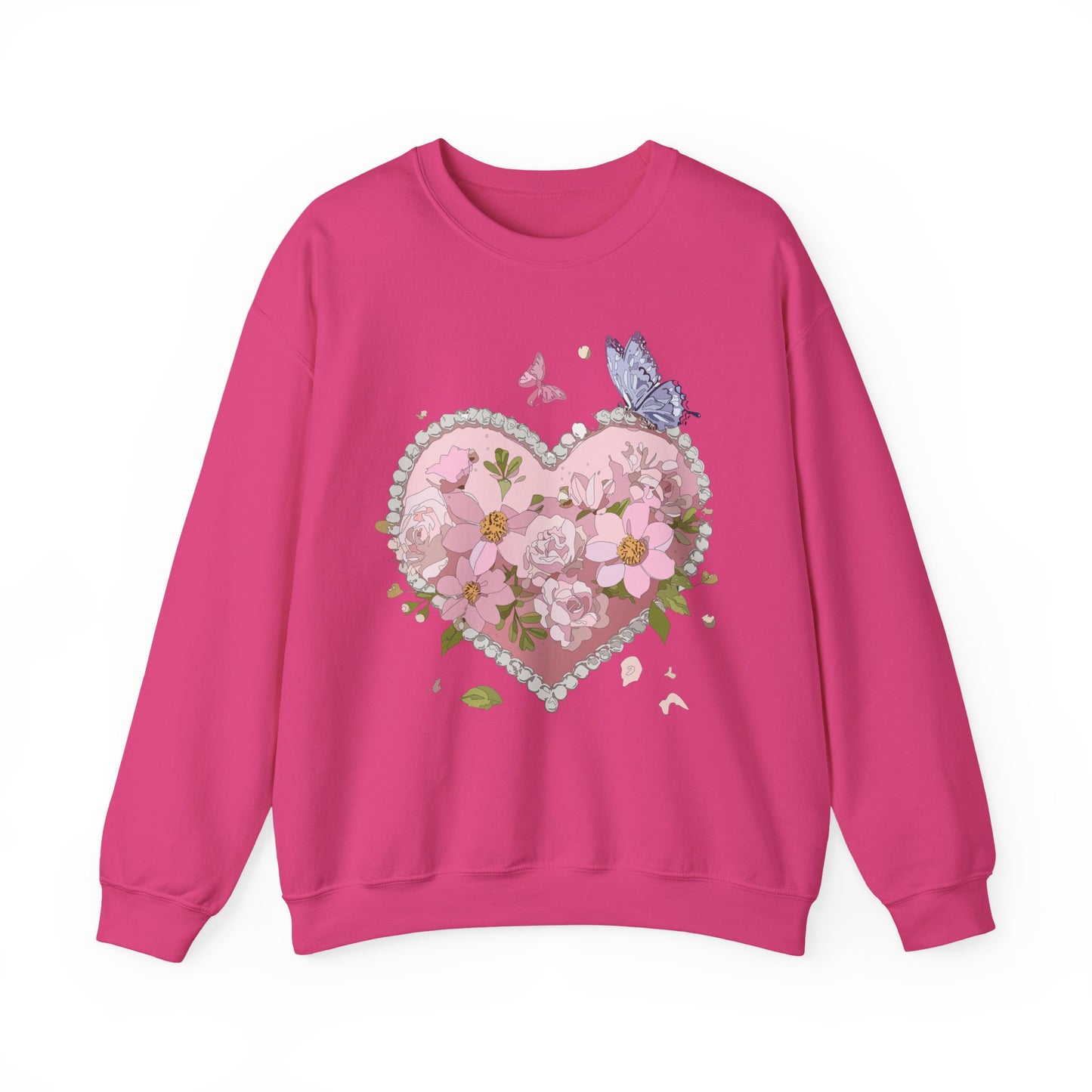 Floral Heart Sweatshirt, Floral Love Sweatshirt, Valentine's Day Sweatshirt, Heart Floral Sweatshirt