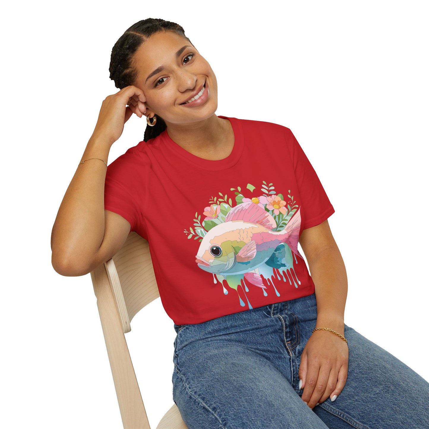 Fish Art Design Shirt, T Shirt with Fish, Graphic Shirt, Tee Shirt with Graphic Design, Shirt with Fish Graphic Art
