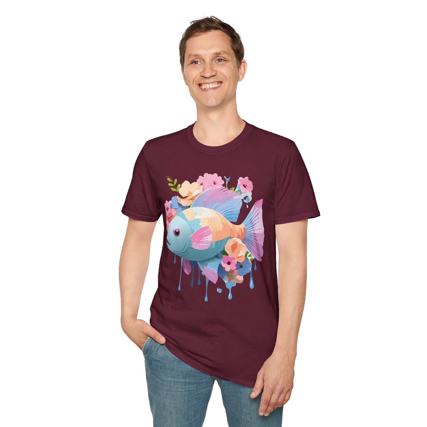 Fish Art Design Shirt, T Shirt with Fish, Graphic Shirt, Tee Shirt with Graphic Design, Shirt with Fish Graphic Art