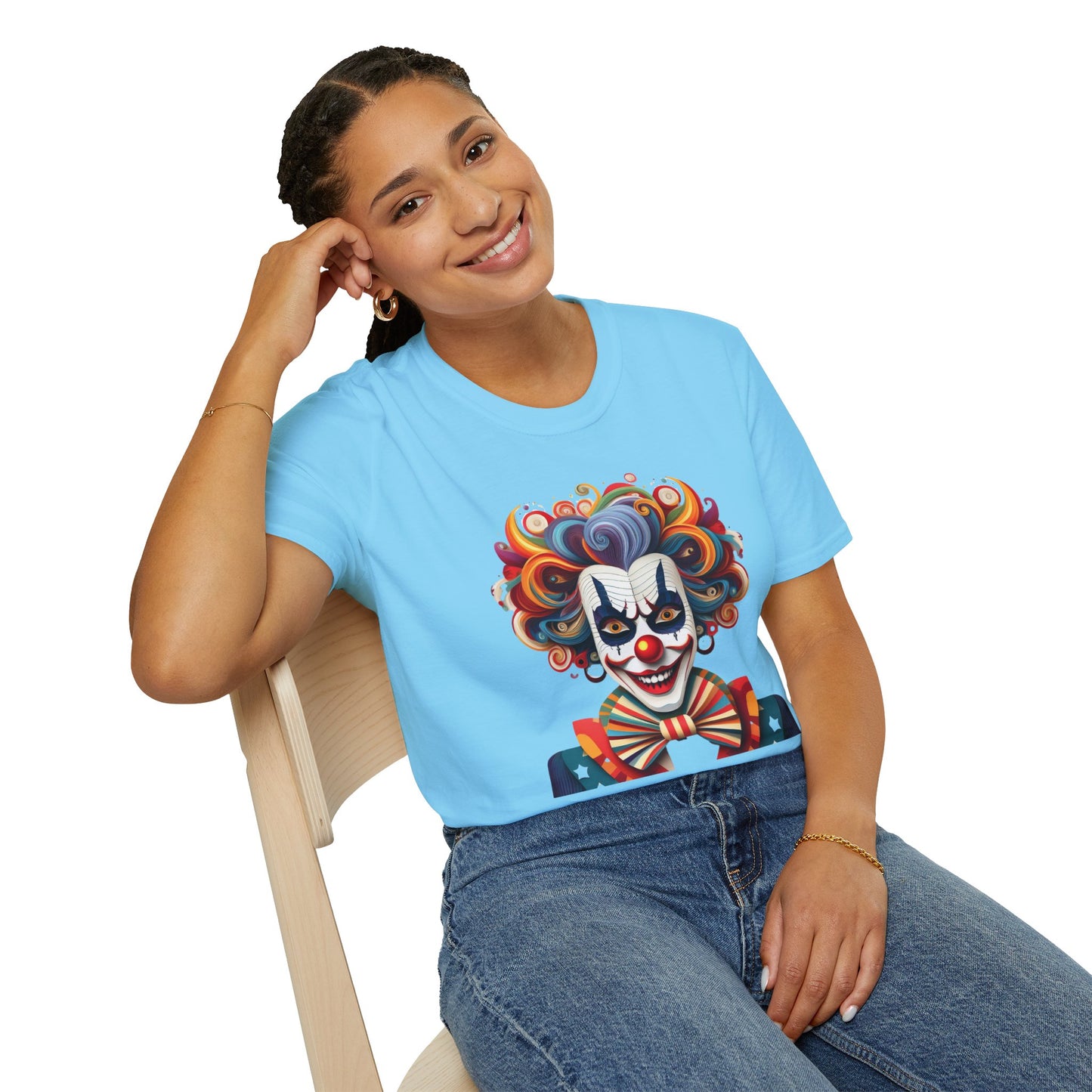 Clown Shirt, T Shirt with Clown, Funny Man Shirt, Tee Shirt with Funny Man, Circus Shirt, Shirt with Circus, Scary Man Shirt, Shirt with Scary Man