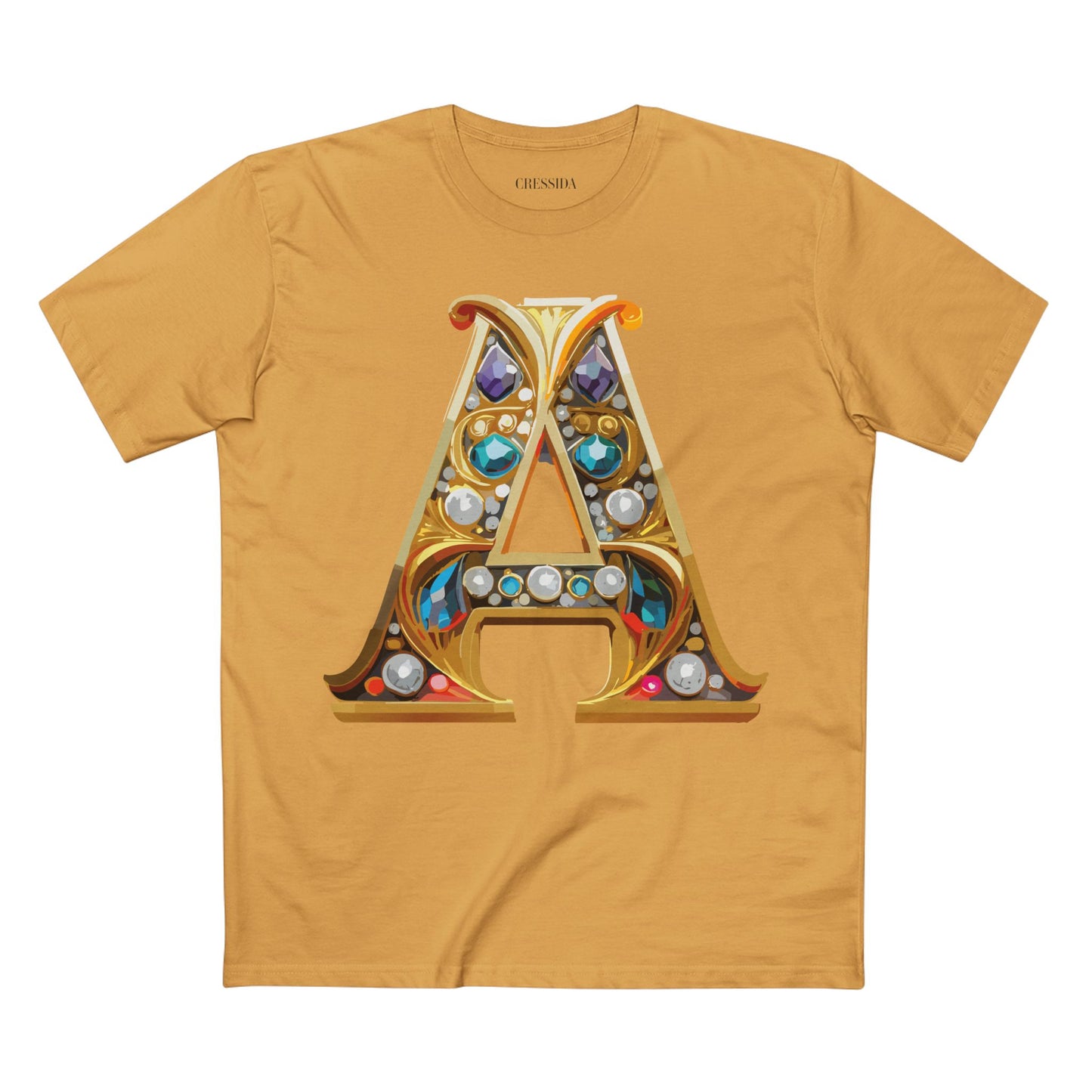 Letter Shirt, Shirt with Letters, Tee Shirt with Gold Letters