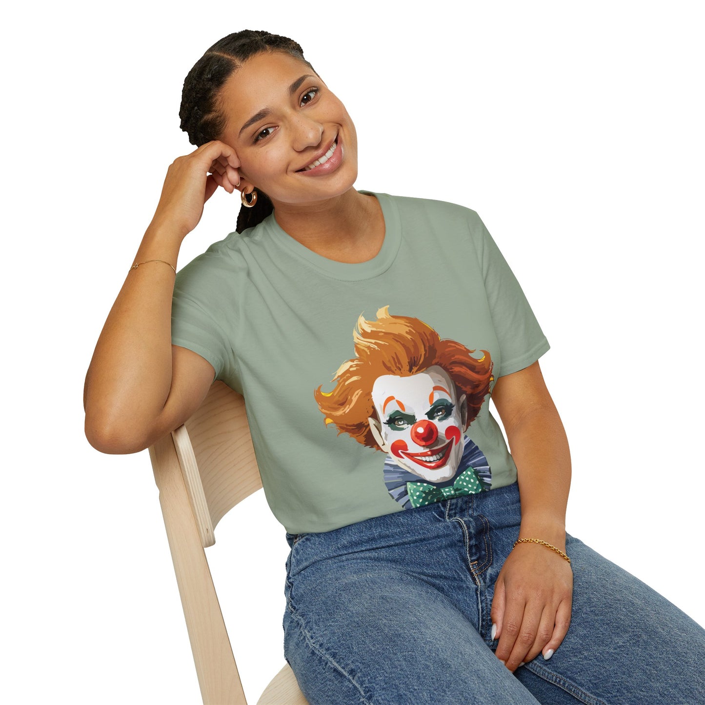 Clown Shirt, T Shirt with Clown, Funny Man Shirt, Tee Shirt with Funny Man, Circus Shirt, Shirt with Circus, Scary Man Shirt, Shirt with Scary Man