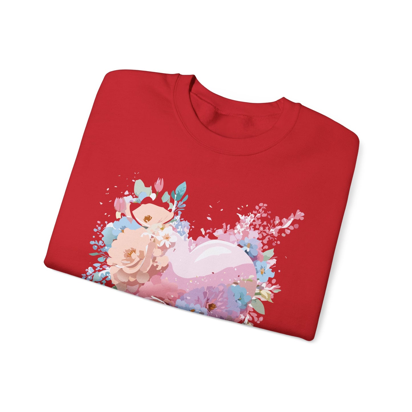 Floral Heart Sweatshirt, Floral Love Sweatshirt, Valentine's Day Sweatshirt, Heart Floral Sweatshirt