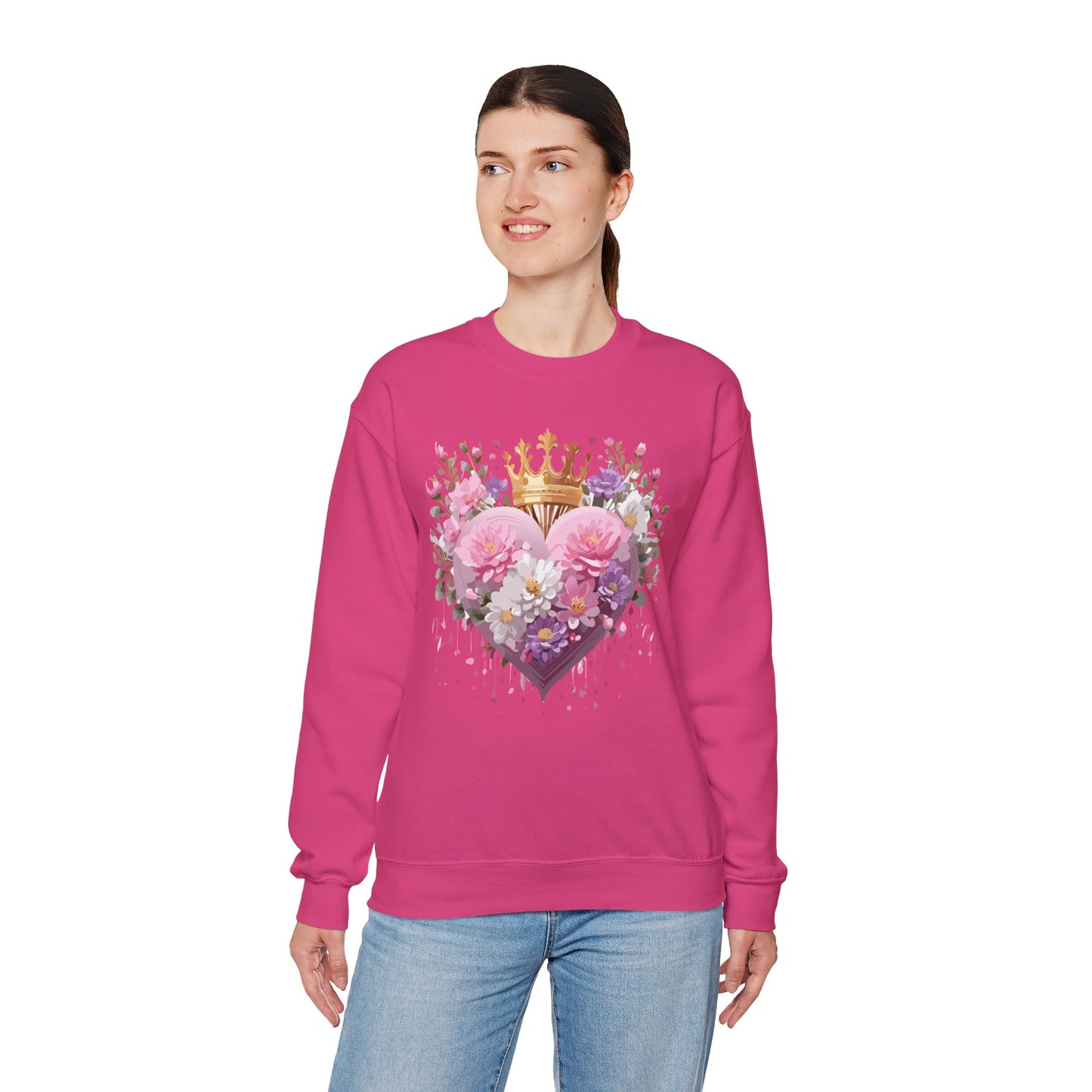 Floral Heart Sweatshirt, Floral Love Sweatshirt, Valentine's Day Sweatshirt, Heart Floral Sweatshirt