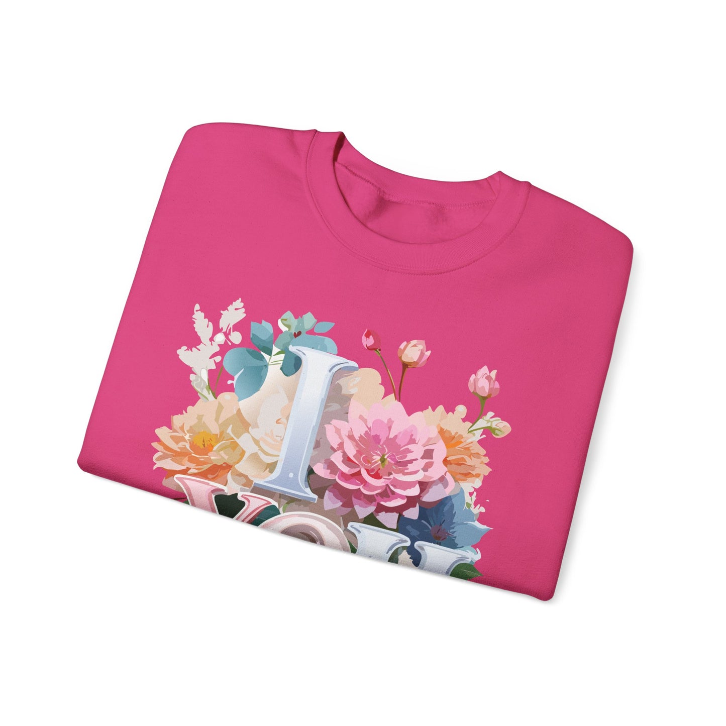 Floral Love Sweatshirt, Valentine's Day Sweatshirt, Love Flower Sweatshirt