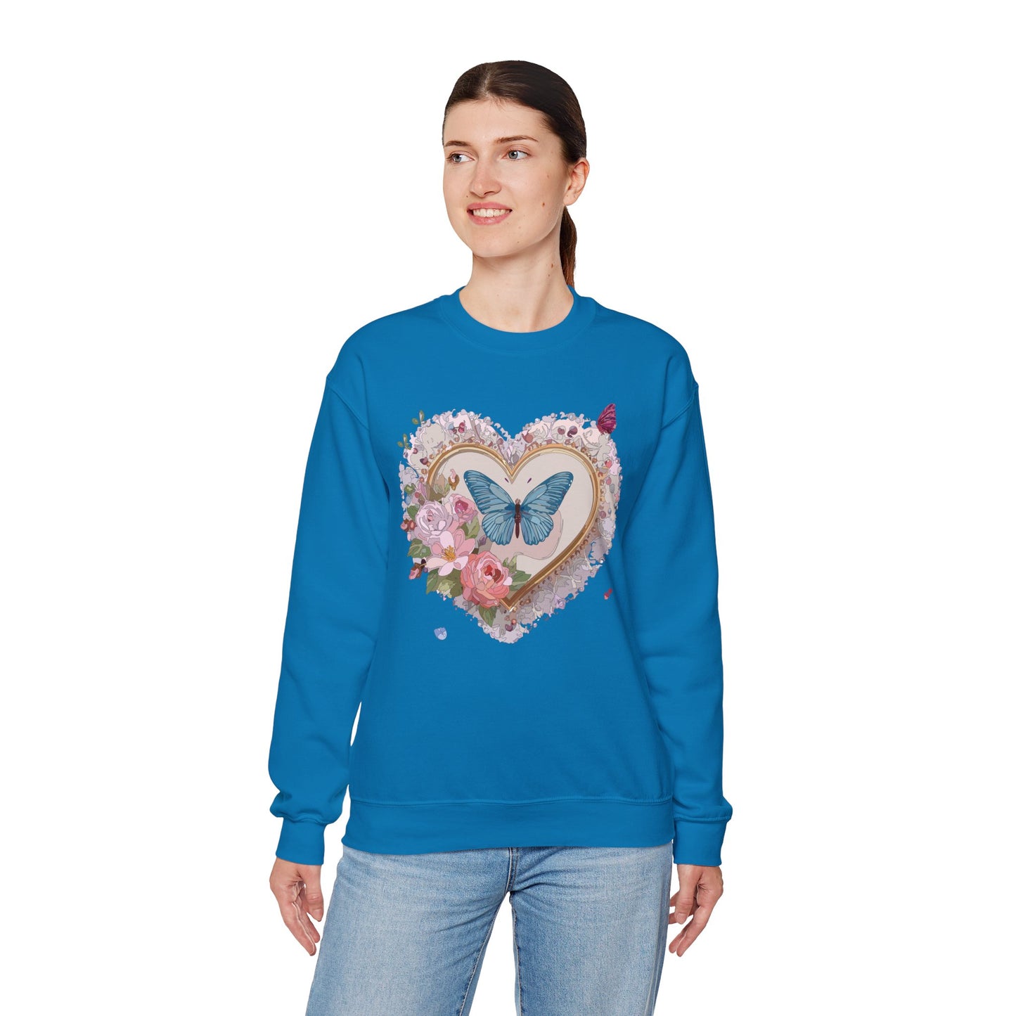 Floral Heart Sweatshirt, Floral Love Sweatshirt, Valentine's Day Sweatshirt, Heart Floral Sweatshirt