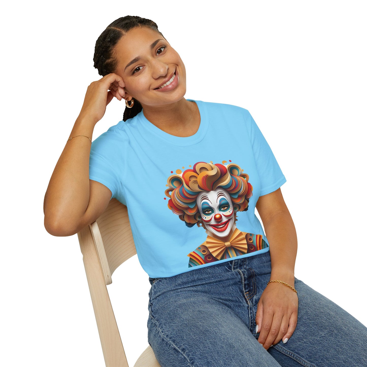 Clown Shirt, T Shirt with Clown, Funny Man Shirt, Tee Shirt with Funny Man, Circus Shirt, Shirt with Circus, Scary Man Shirt, Shirt with Scary Man