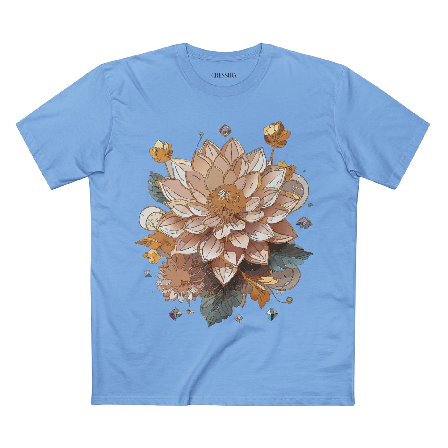 Floral Shirt, Shirt with Flower, Tee Shirt with Antique Flower