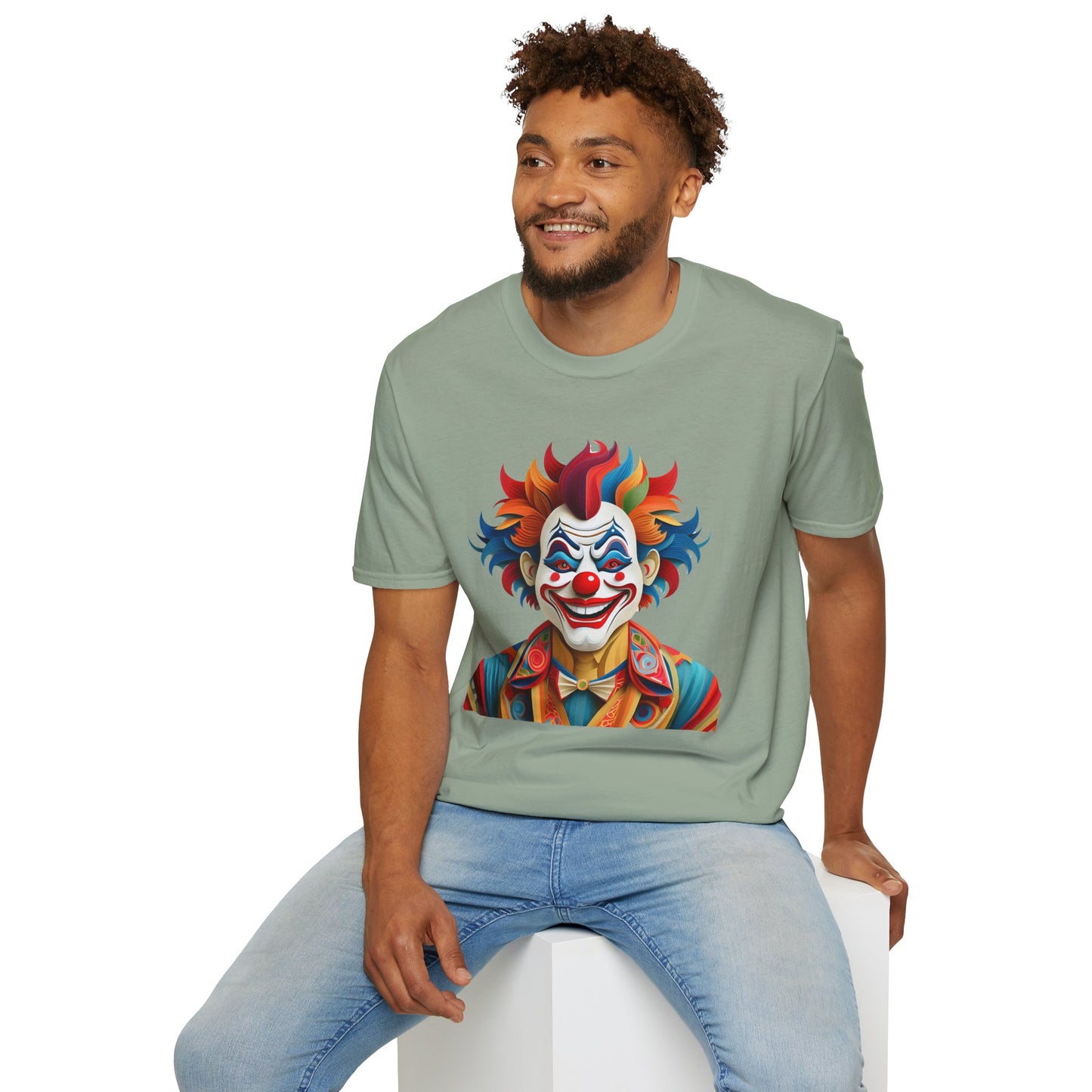 Clown Shirt, T Shirt with Clown, Funny Man Shirt, Tee Shirt with Funny Man, Circus Shirt, Shirt with Circus, Scary Man Shirt, Shirt with Scary Man