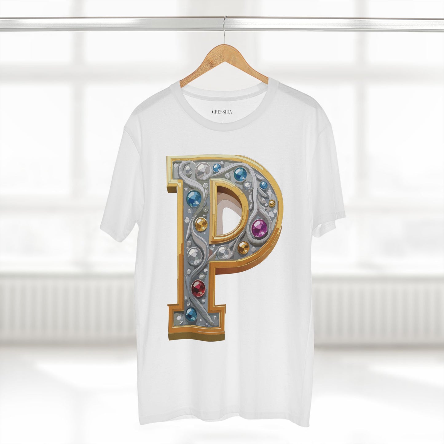 Letter Shirt, Shirt with Letters, Tee Shirt with Gold Letters