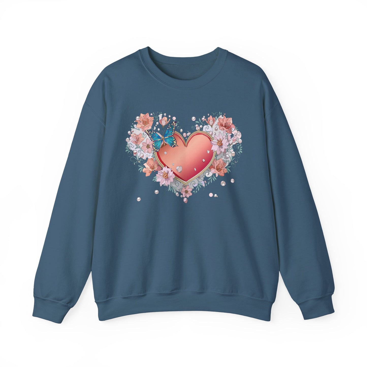 Floral Heart Sweatshirt, Floral Love Sweatshirt, Valentine's Day Sweatshirt, Heart Floral Sweatshirt