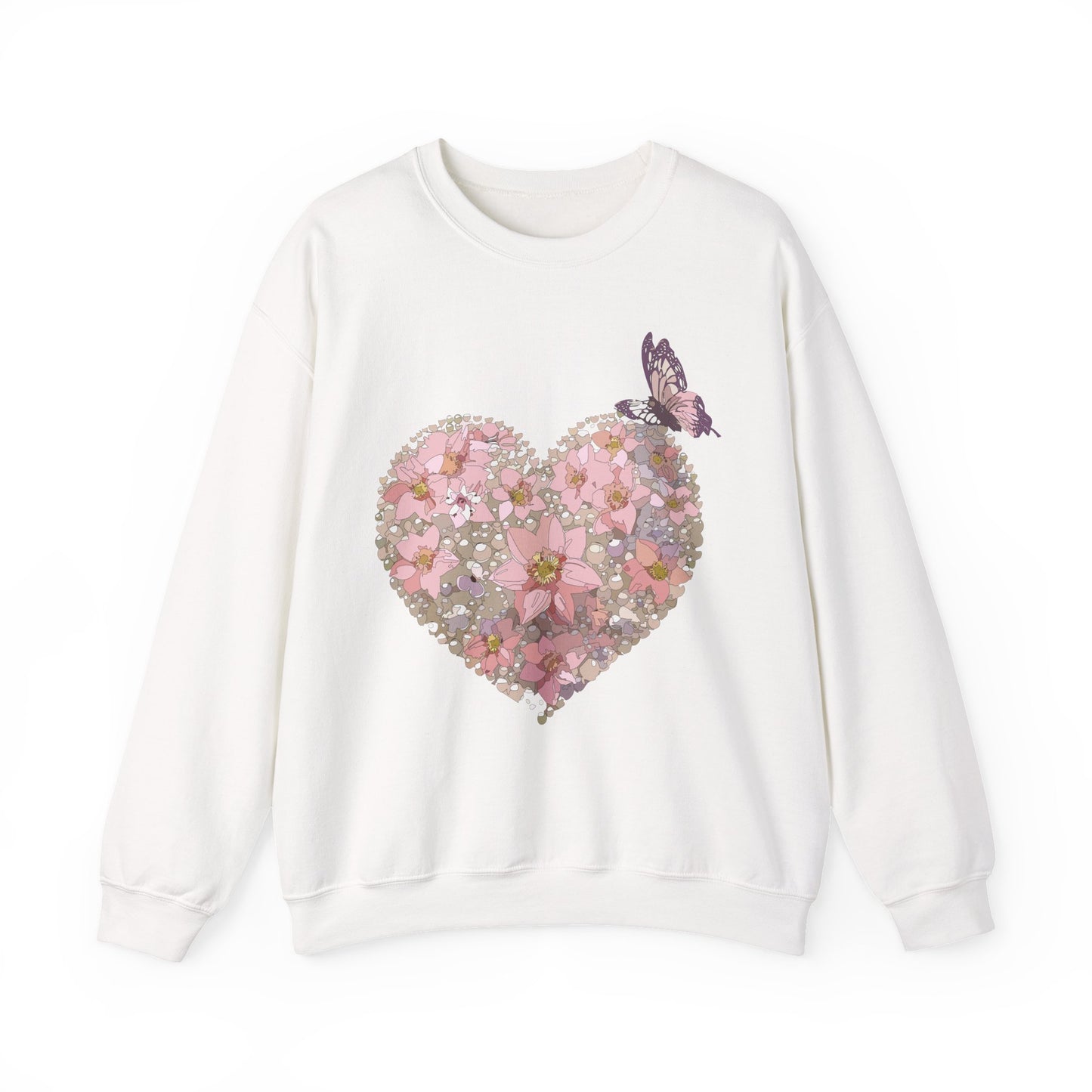 Floral Heart Sweatshirt, Floral Love Sweatshirt, Valentine's Day Sweatshirt, Heart Floral Sweatshirt