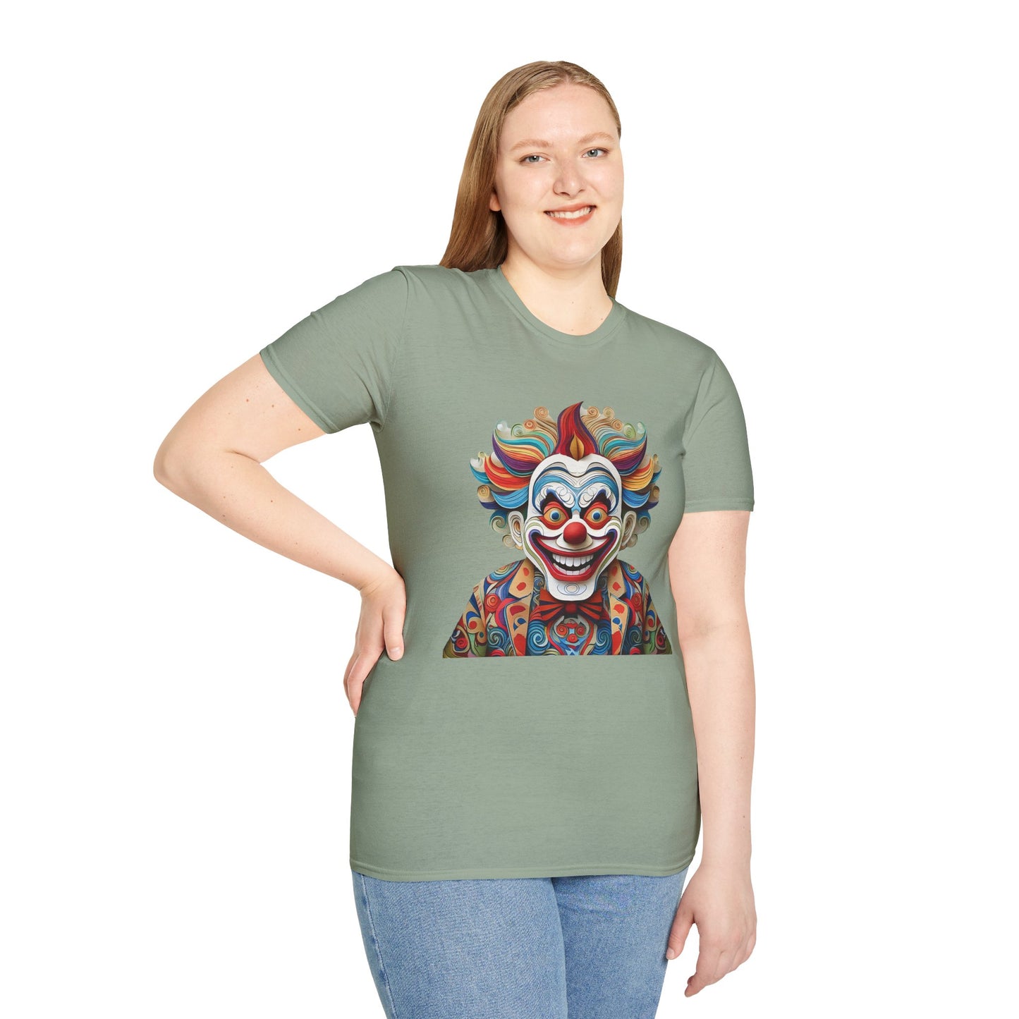 Clown Shirt, T Shirt with Clown, Funny Man Shirt, Tee Shirt with Funny Man, Circus Shirt, Shirt with Circus, Scary Man Shirt, Shirt with Scary Man