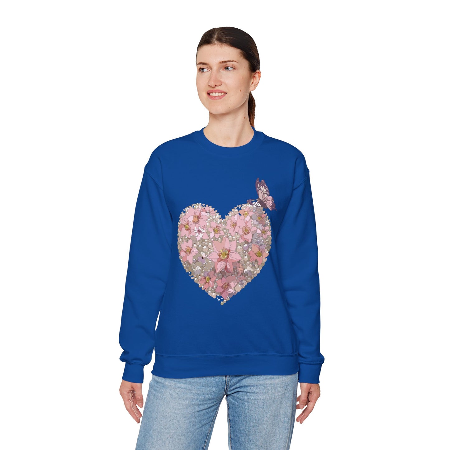 Floral Heart Sweatshirt, Floral Love Sweatshirt, Valentine's Day Sweatshirt, Heart Floral Sweatshirt