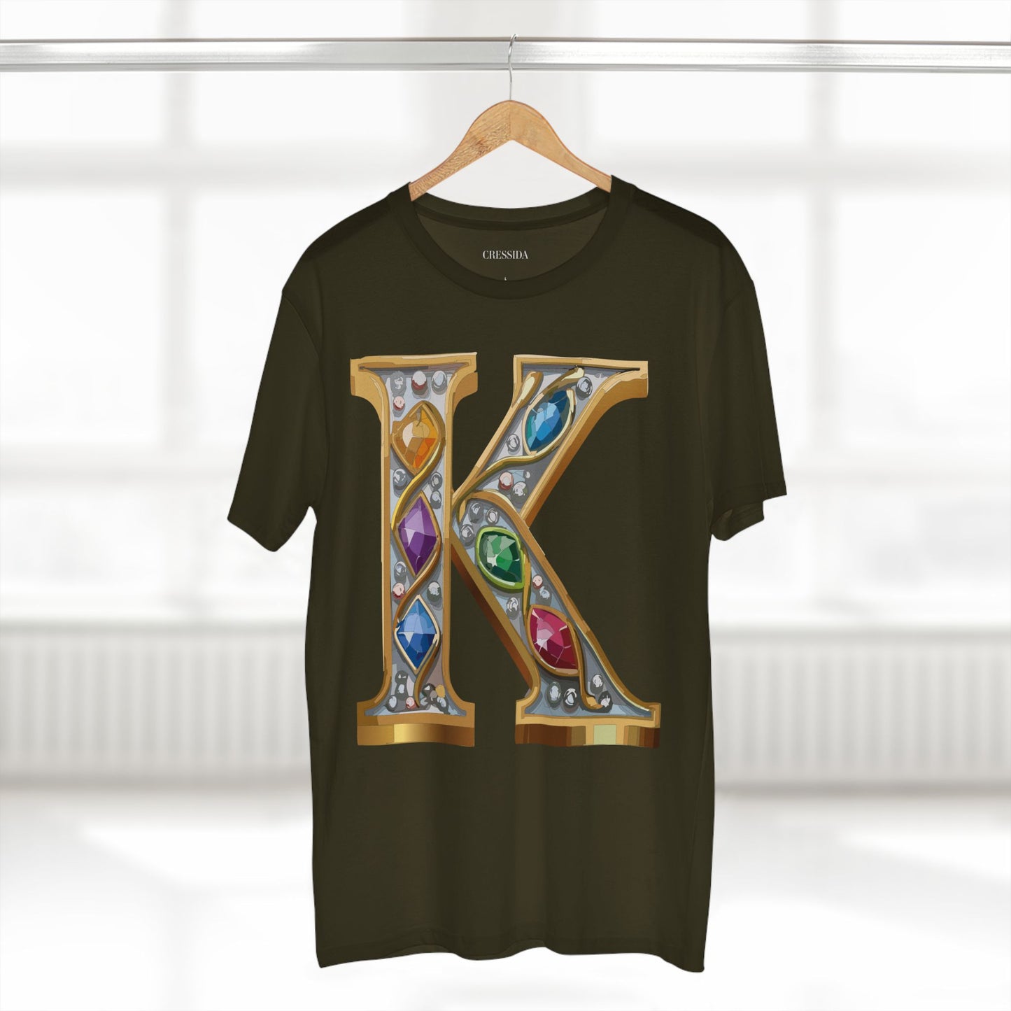 Letter Shirt, Shirt with Letters, Tee Shirt with Gold Letters